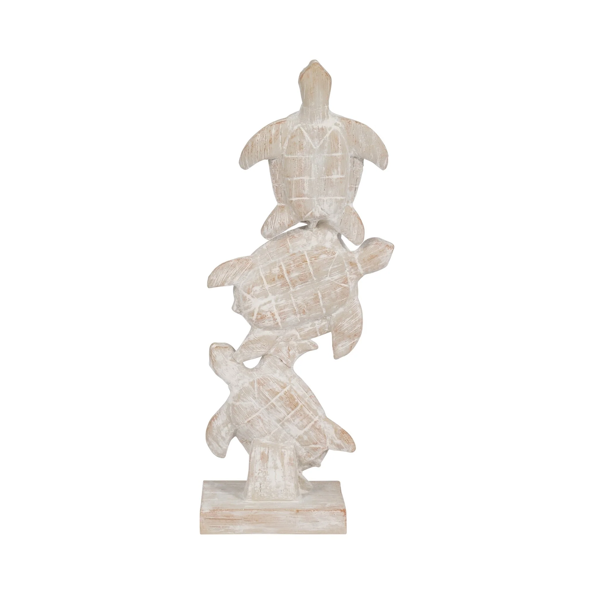 16" Stacked Turtles, White - Image 4
