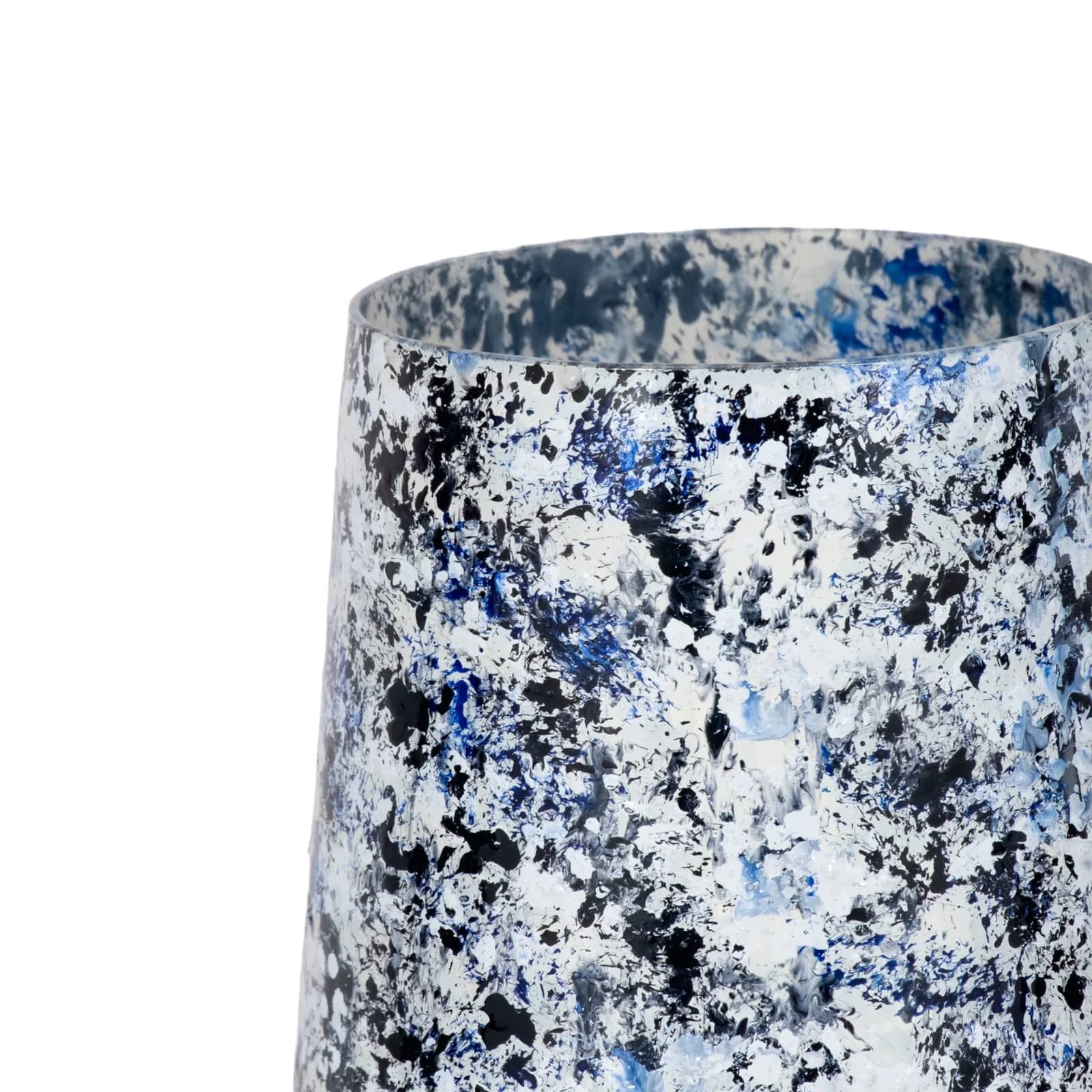 16" Tapered Bottom Vase Arctic Finish, White/blue - Image 4