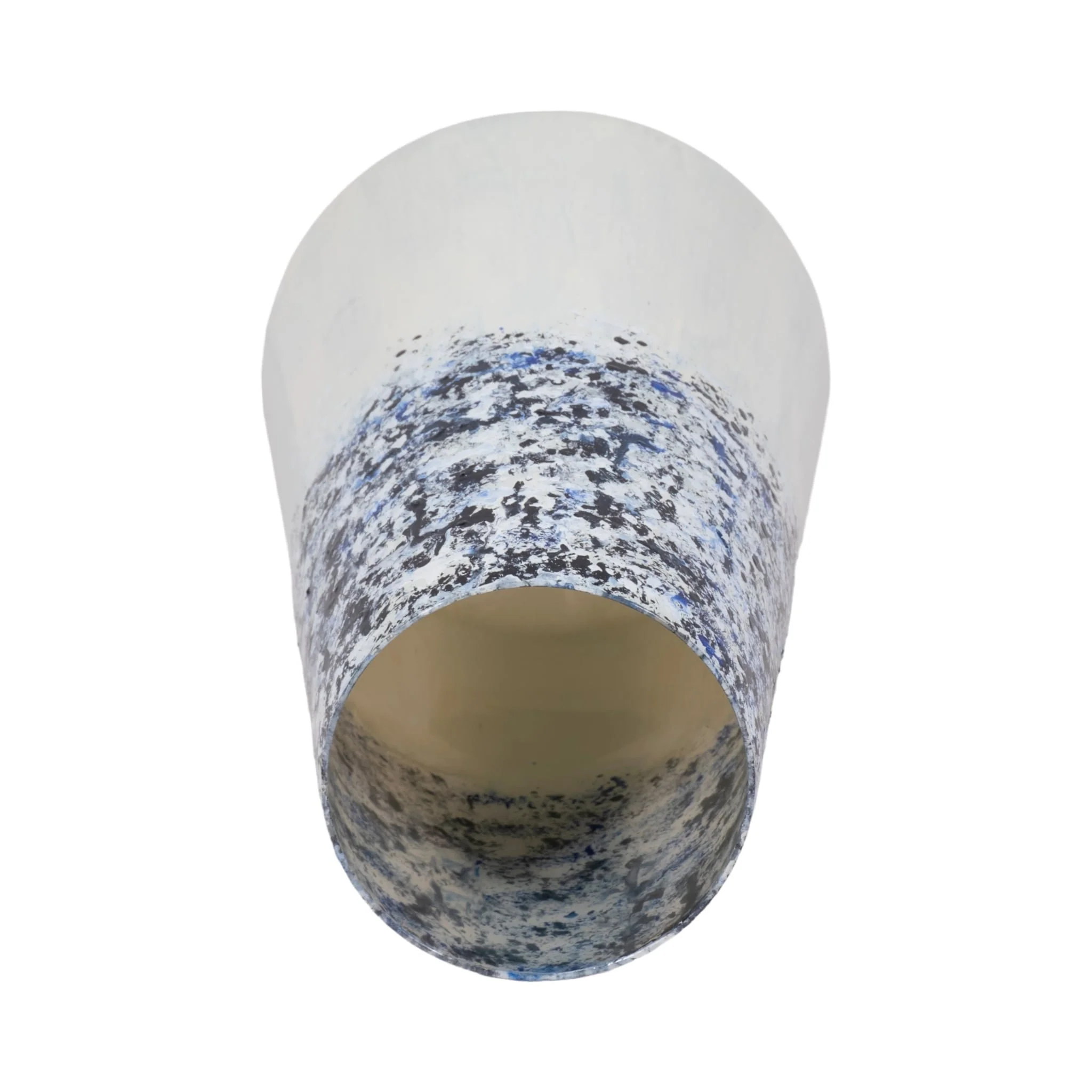 16" Tapered Bottom Vase Arctic Finish, White/blue - Image 5