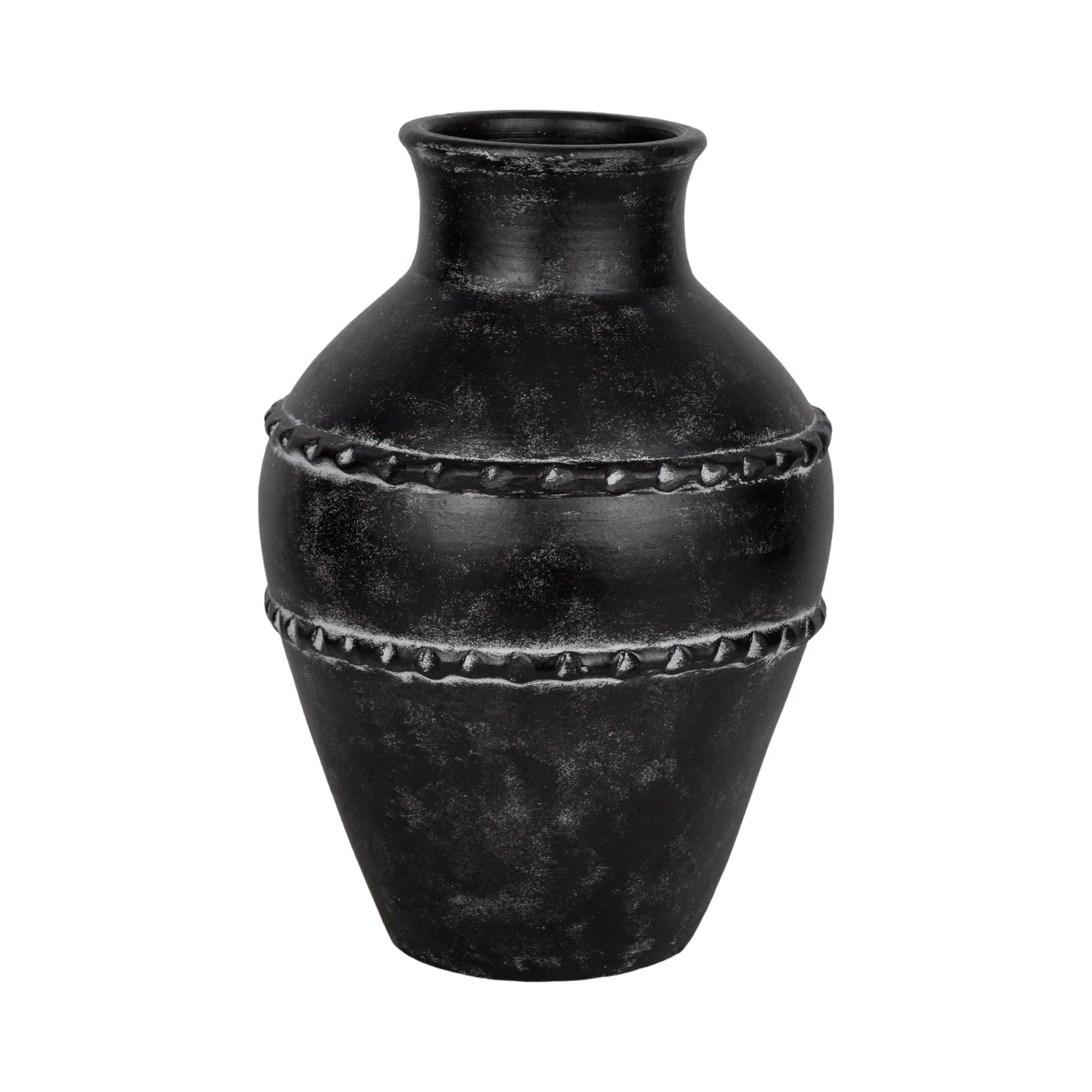 16" Traditional Terracotta Vase, Black - Image 3