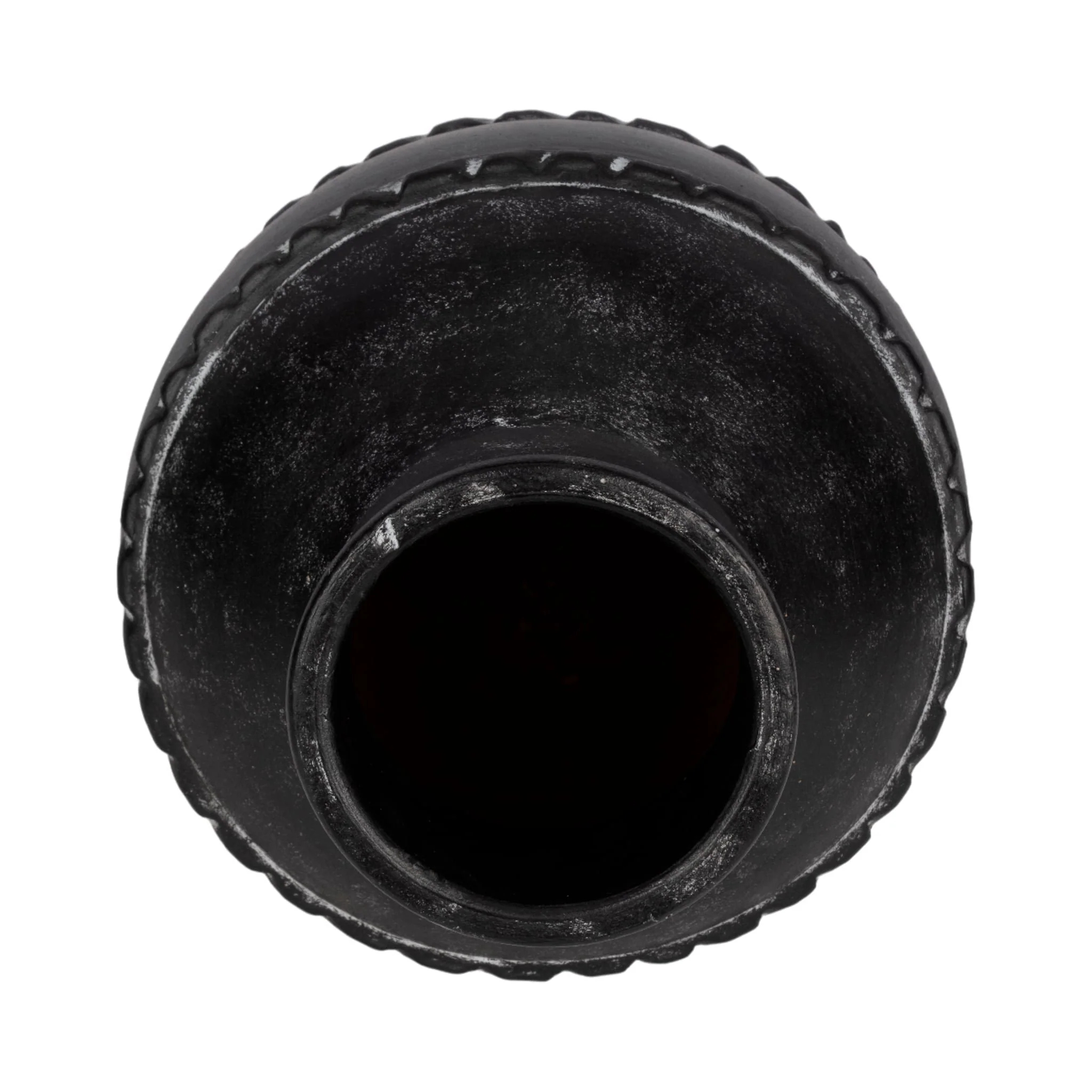 16" Traditional Terracotta Vase, Black - Image 5