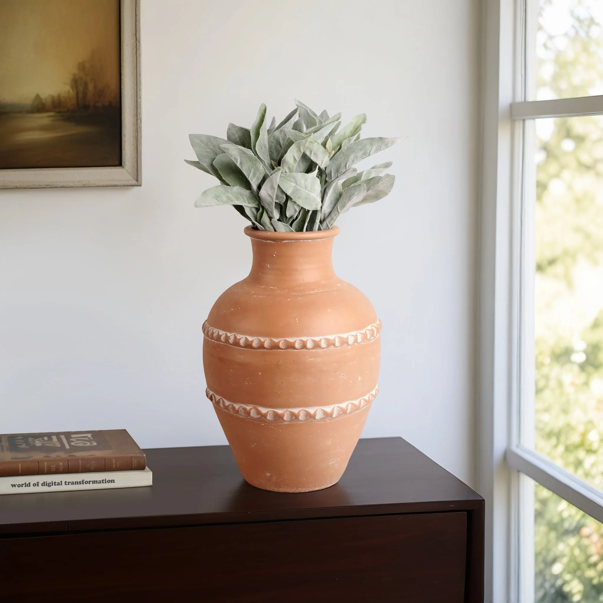 16" Traditional Terracotta Vase, Terracotta - Image 10