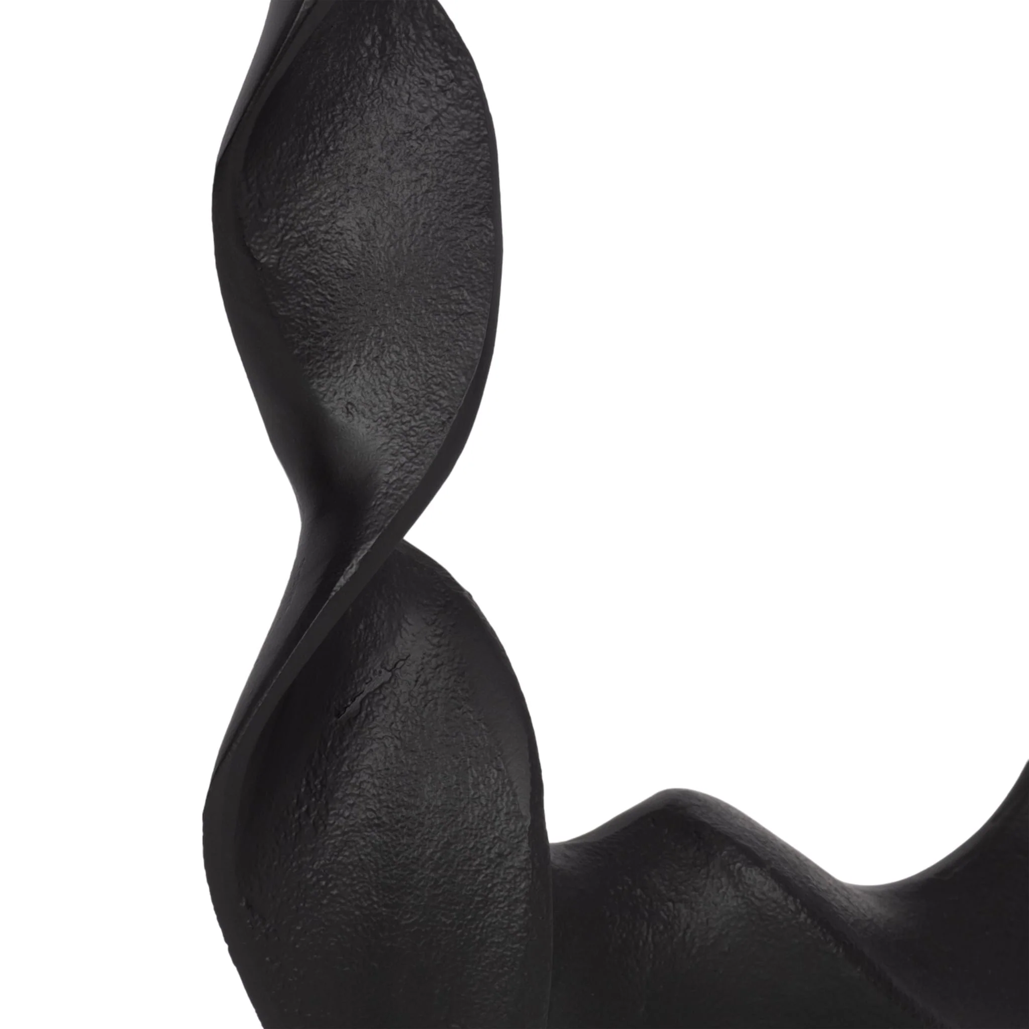 16" Twisted Sculpture On Marble Base, Black/white - Image 4