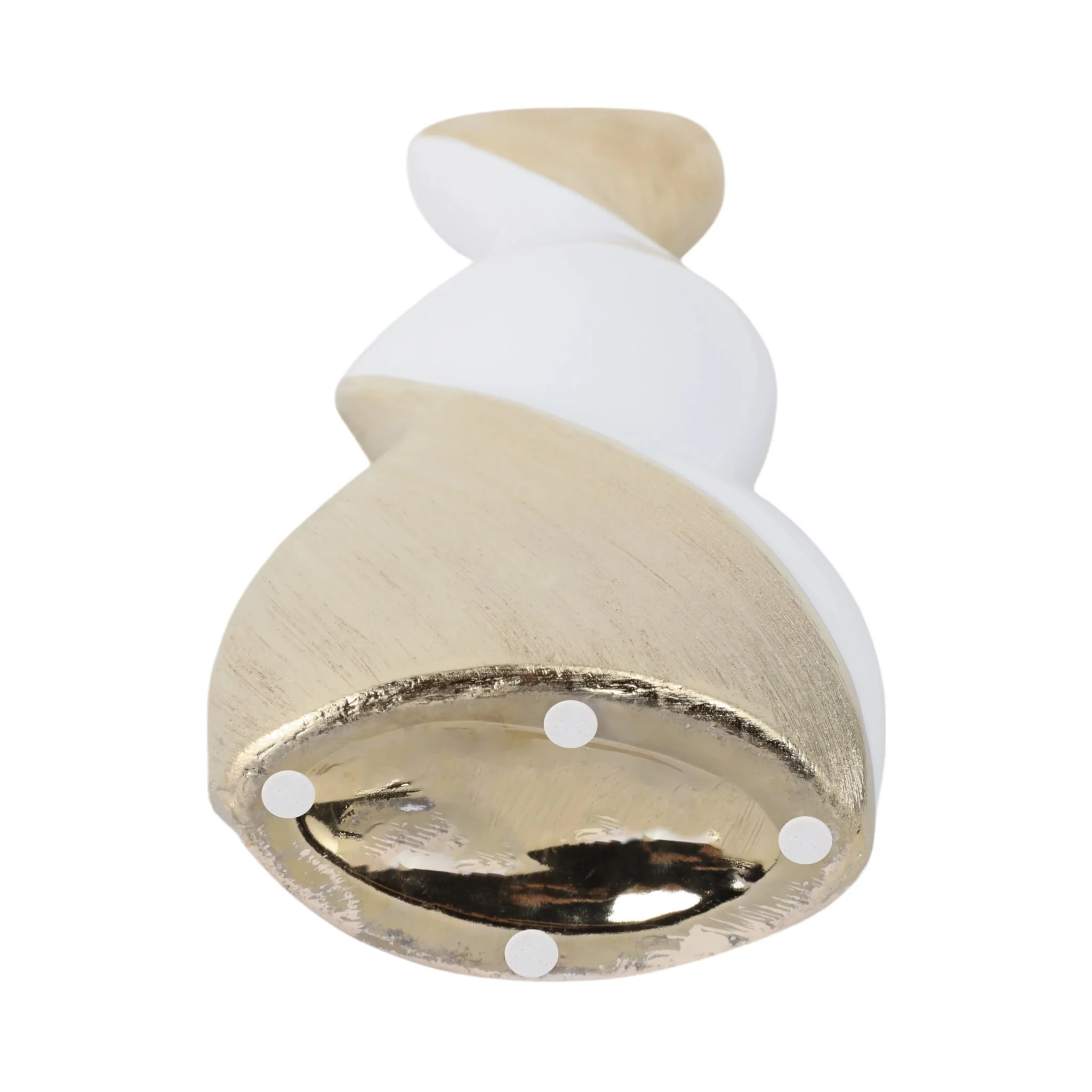 16" Twisted Vase, White/gold - Image 7