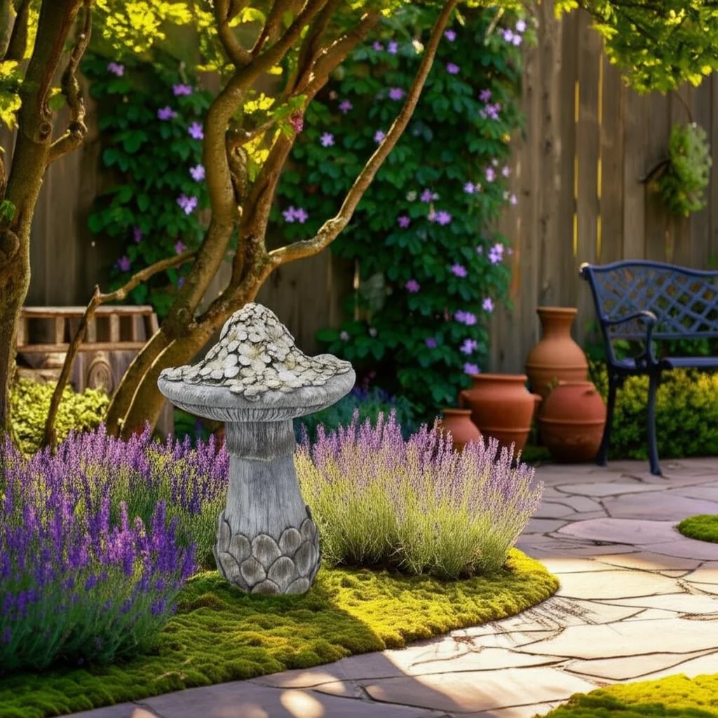 16x10" Garden Mushroom With Solar, Grey Multi - Image 11