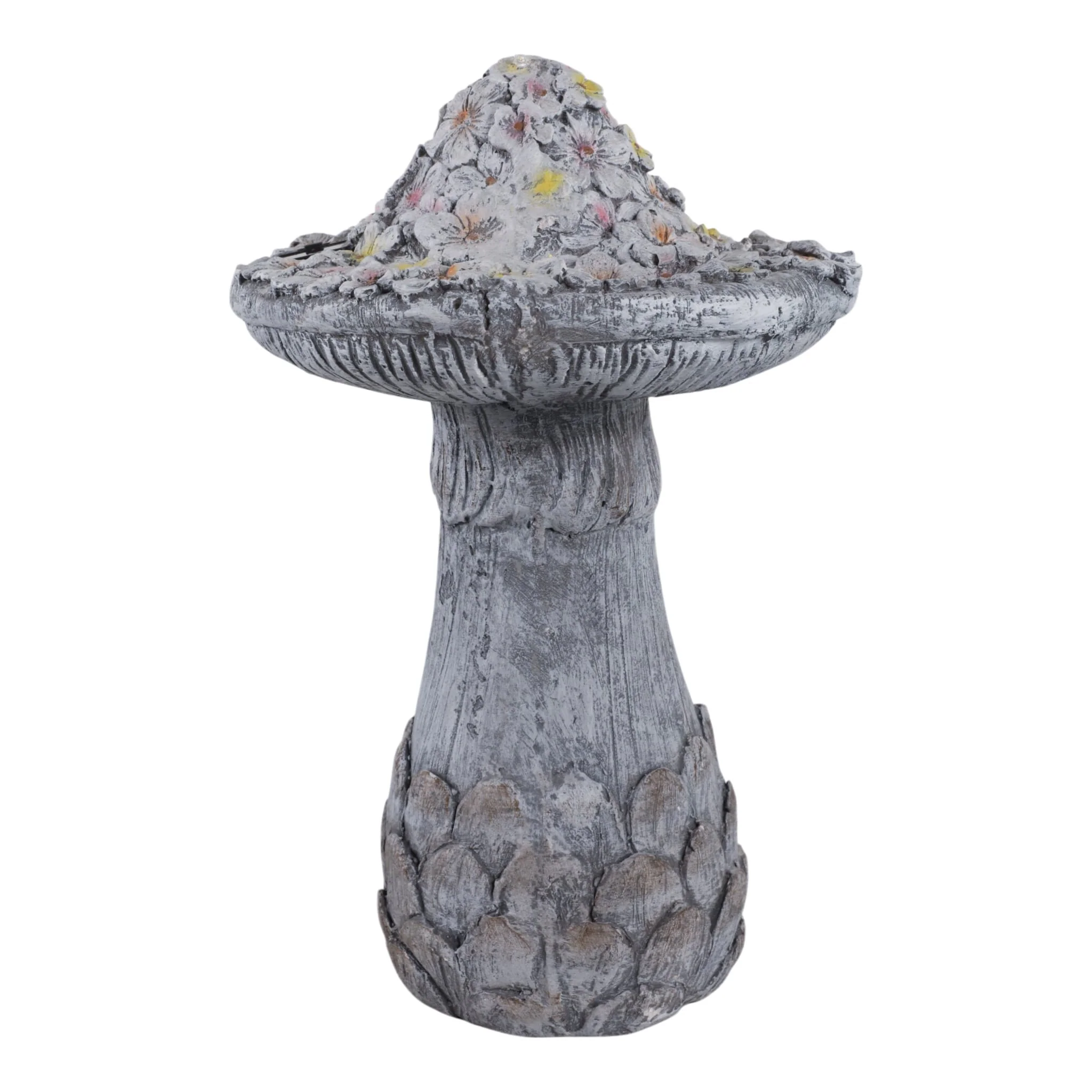 16x10" Garden Mushroom With Solar, Grey Multi - Image 3