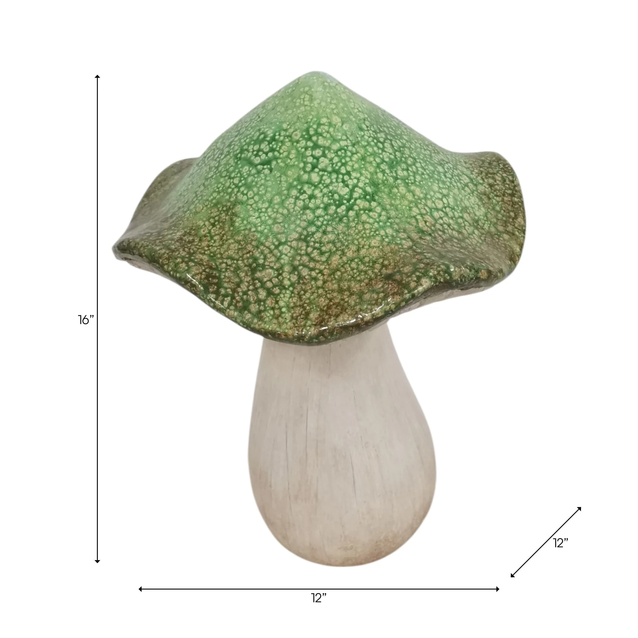 16x12" Garden Mushroom, Green/grey - Image 9