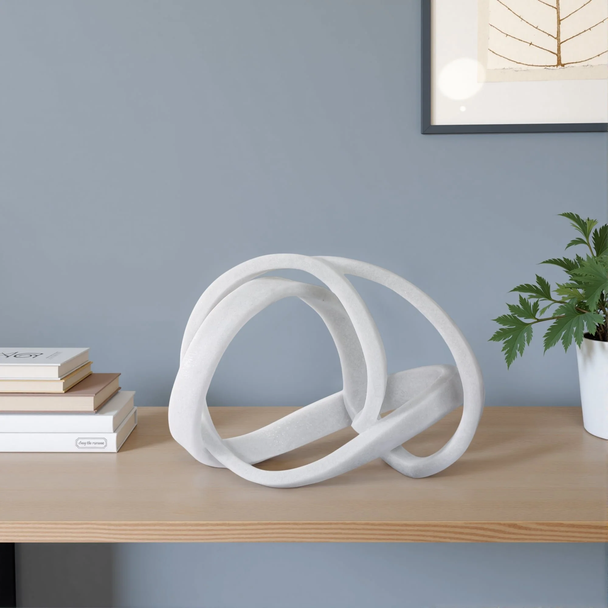16x12" Resin Knot Object, White - Image 10