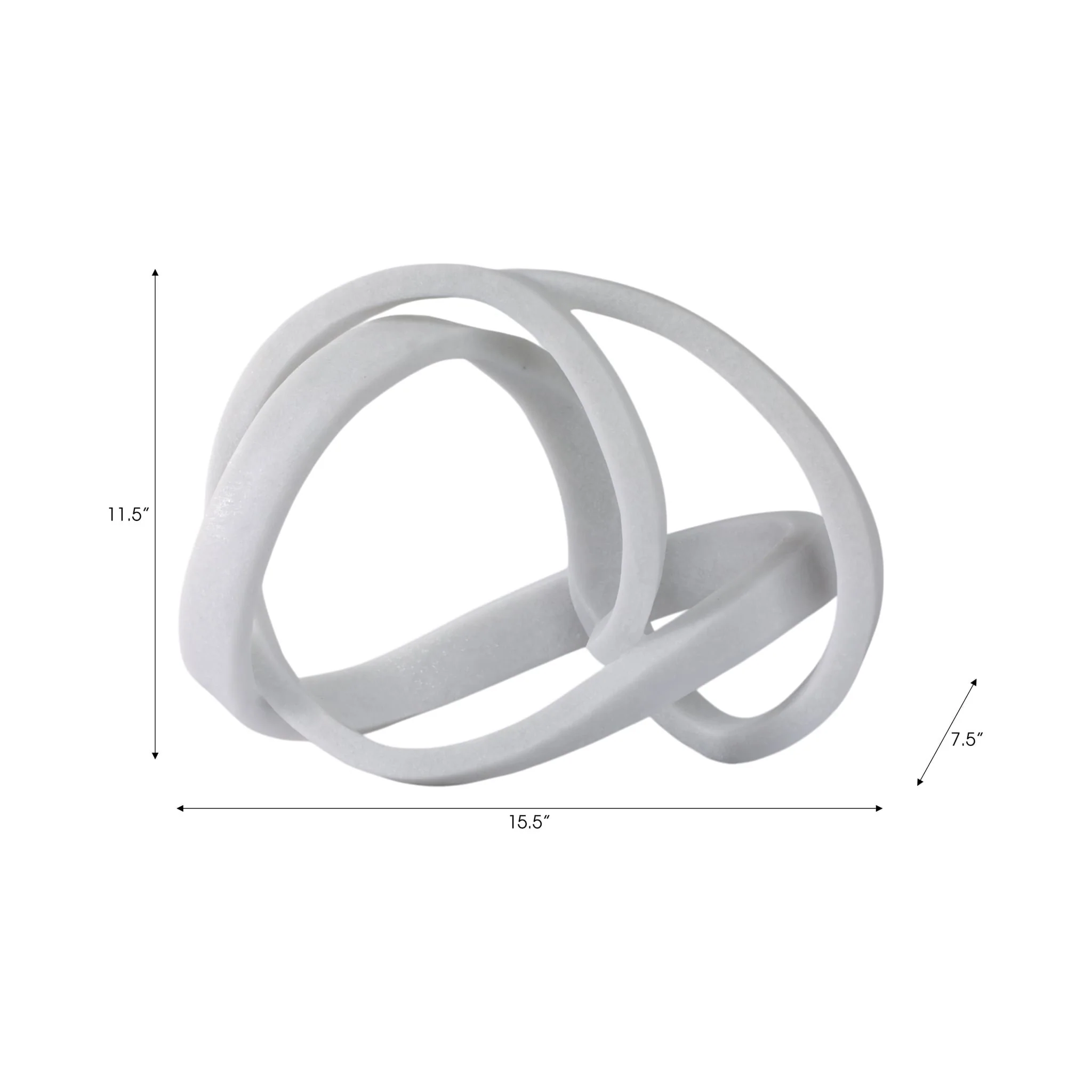 16x12" Resin Knot Object, White - Image 8