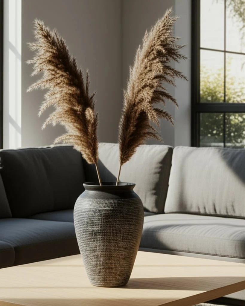 16x12" Textured Stoneware Vase, Black - Image 3