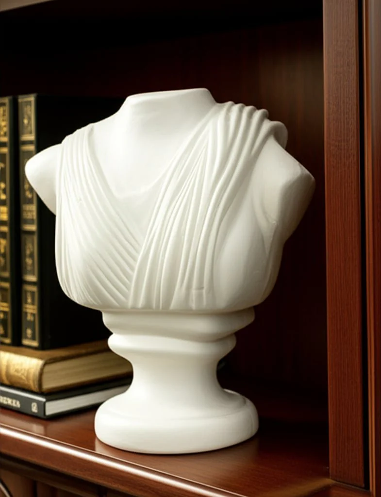 16x15" Paper Mache Bust, Ivory - Image 13