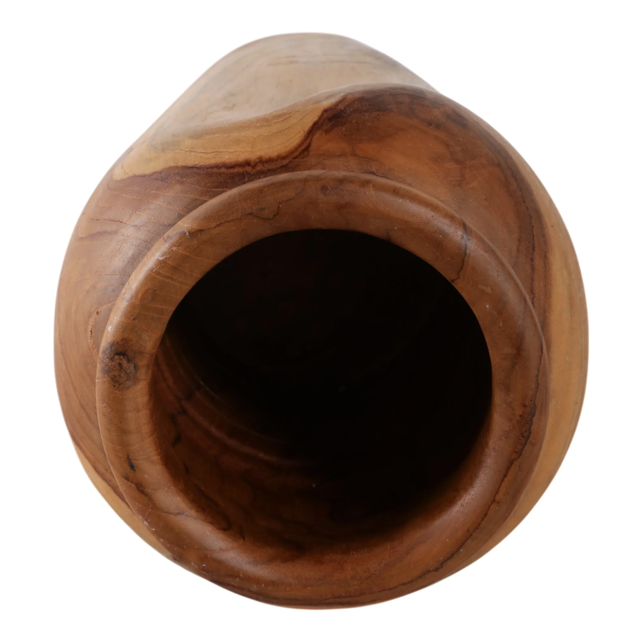 16x7" Teak Wood Vase, Brown - Image 6