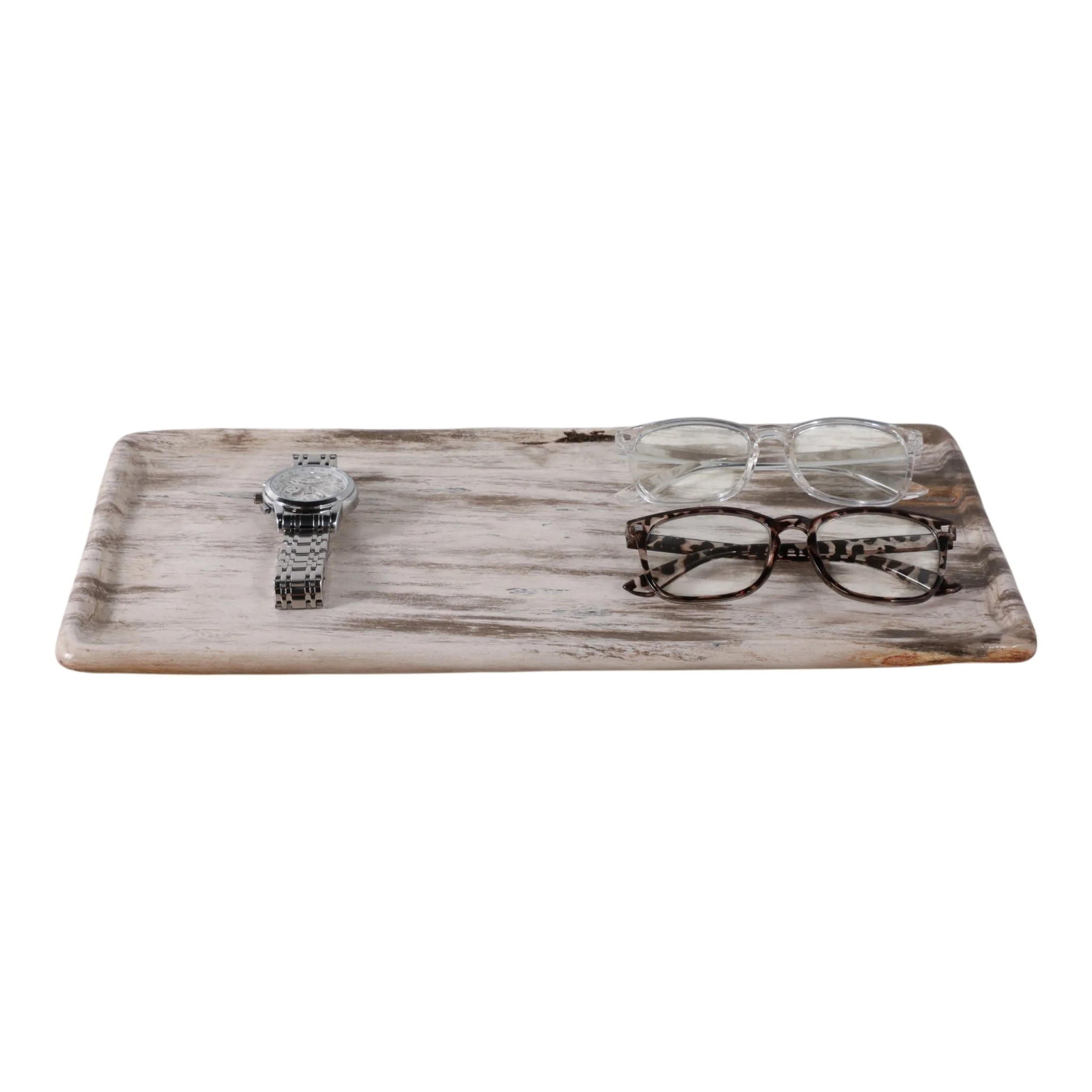 16x8" Petrified Wood Tray, Ivory - Image 2