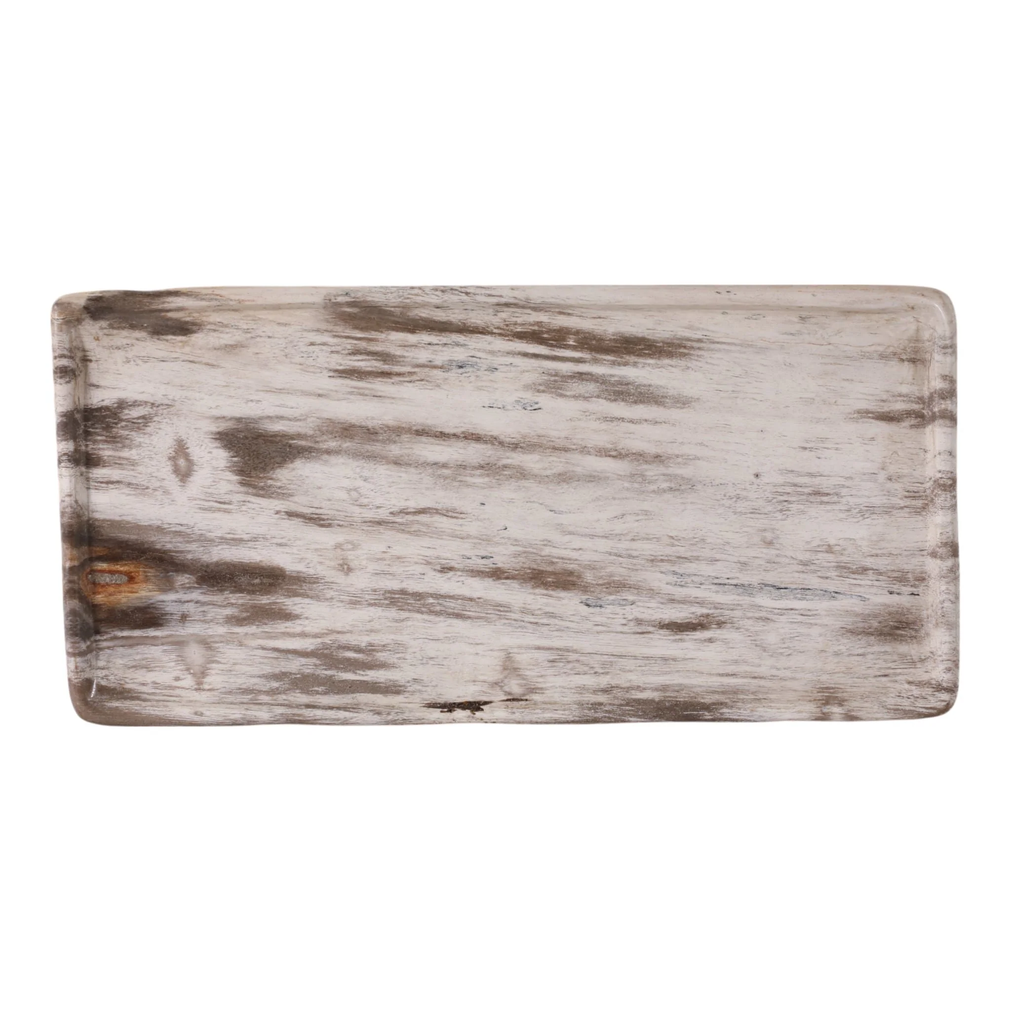 16x8" Petrified Wood Tray, Ivory - Image 7