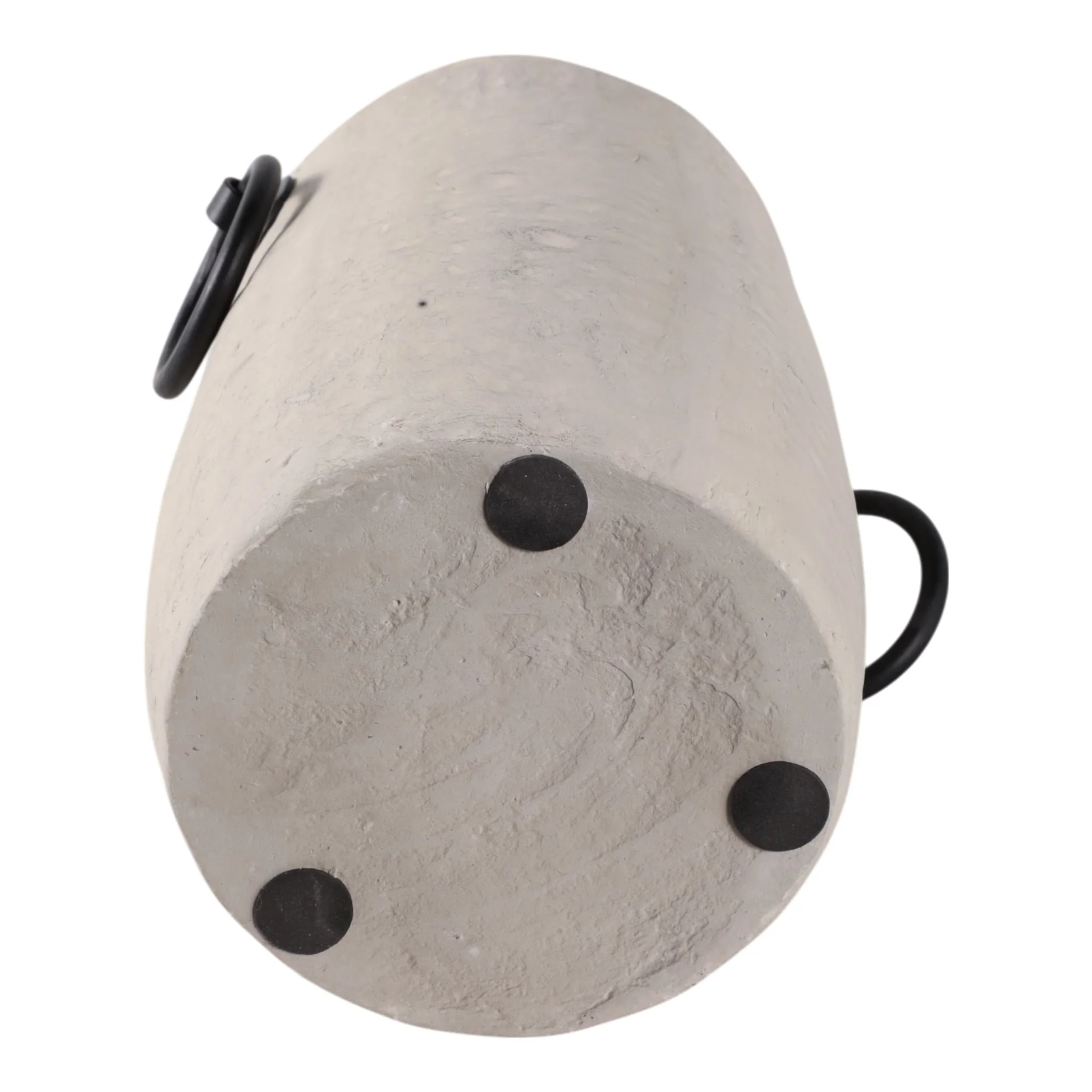 16x9" Ecomix Vase With Metal Handles, Ivory/ Black - Image 7