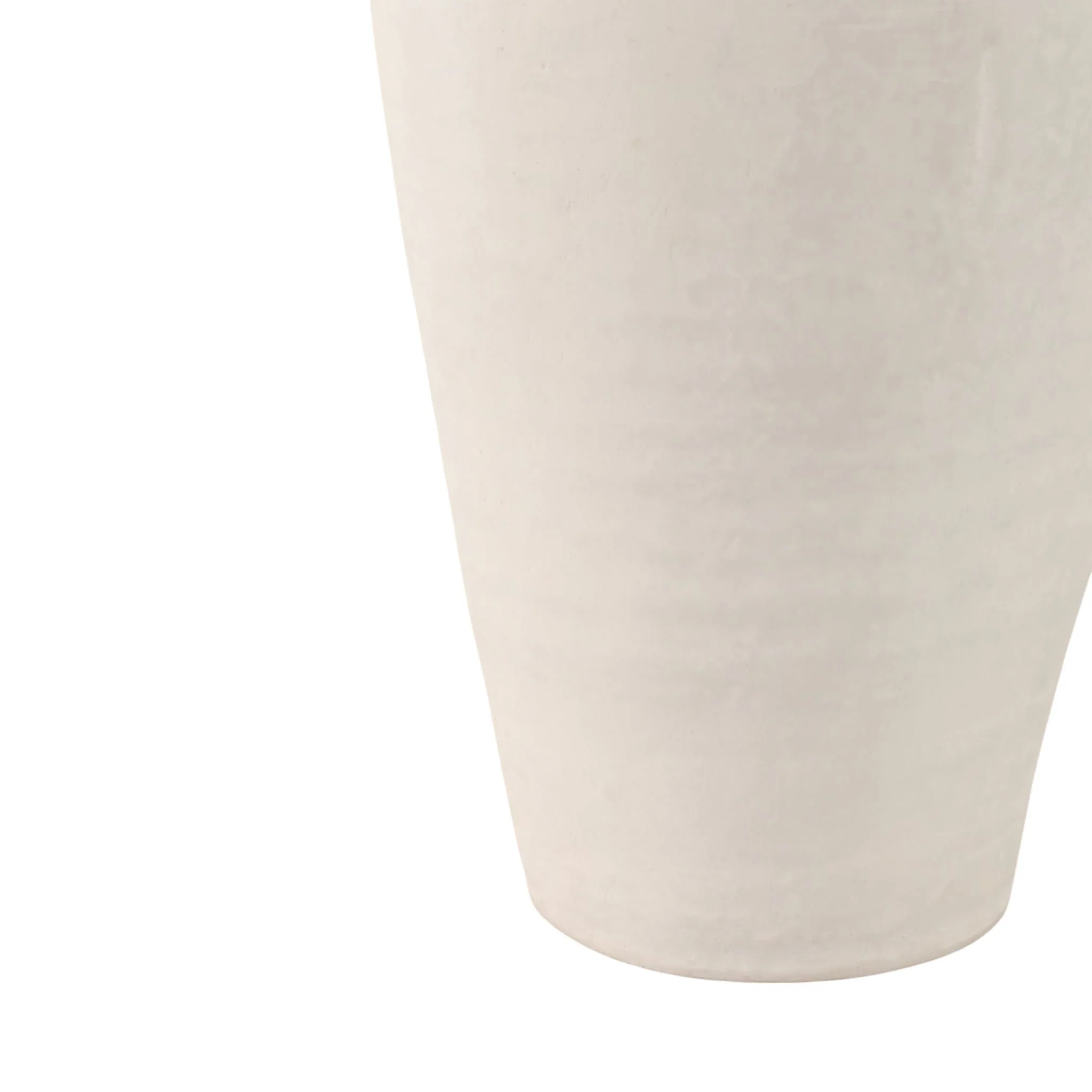 16x9" Paper Mache Ribbed Floor Vase, Ivory - Image 5