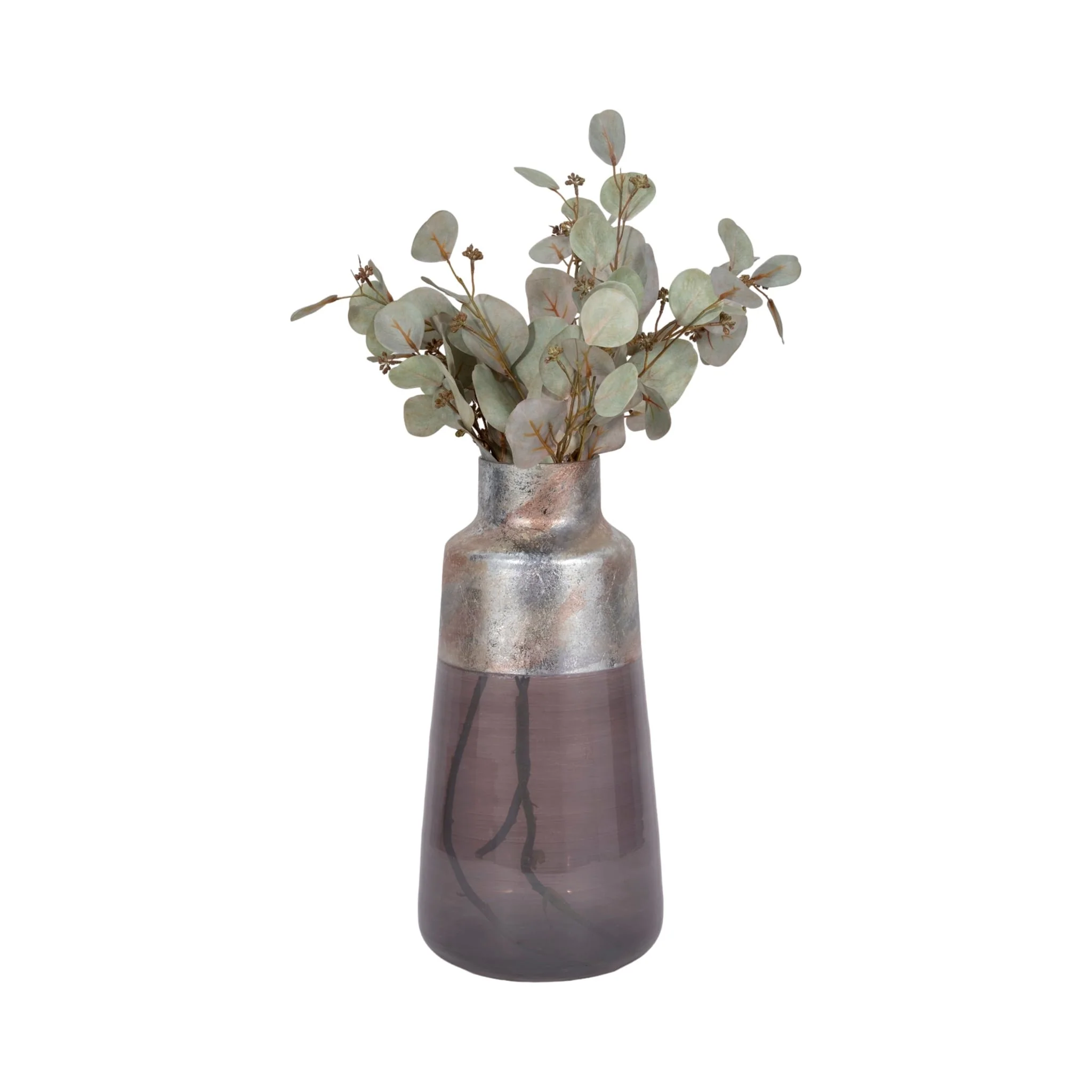 17" 2-tone Glass Vase, Grey Multi - Image 2
