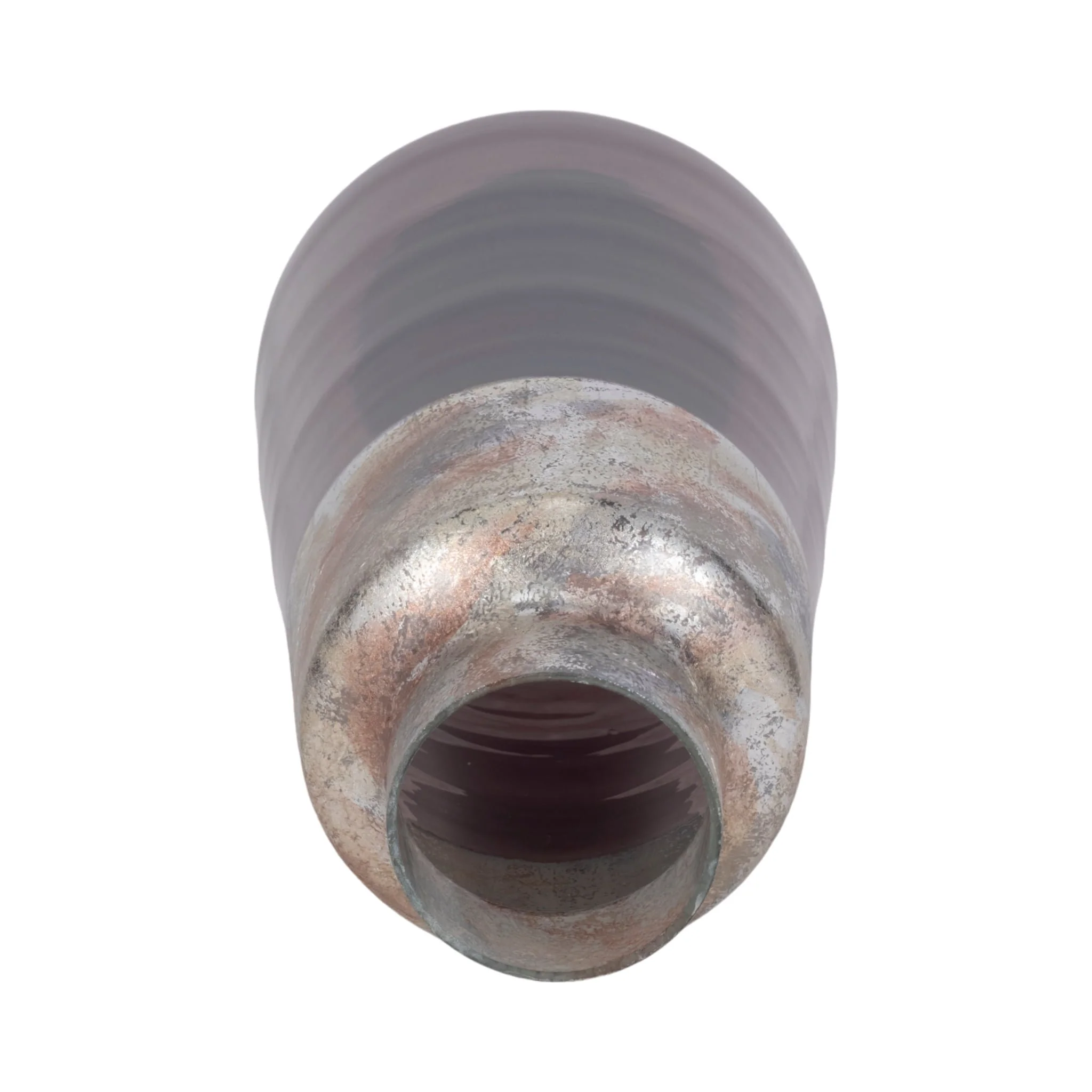 17" 2-tone Glass Vase, Grey Multi - Image 5