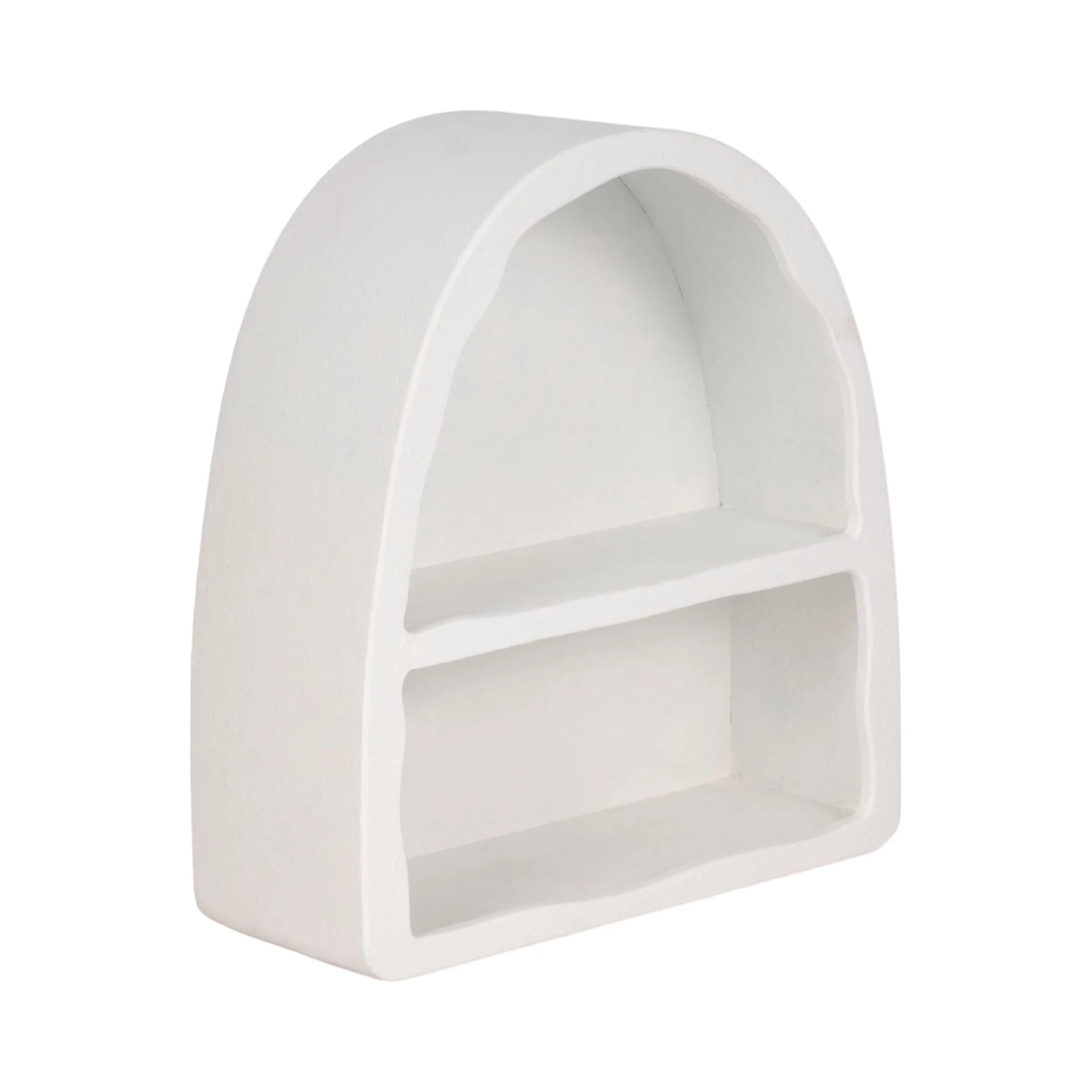 17" Curved 2-shelf Wall Storage, White - Image 2