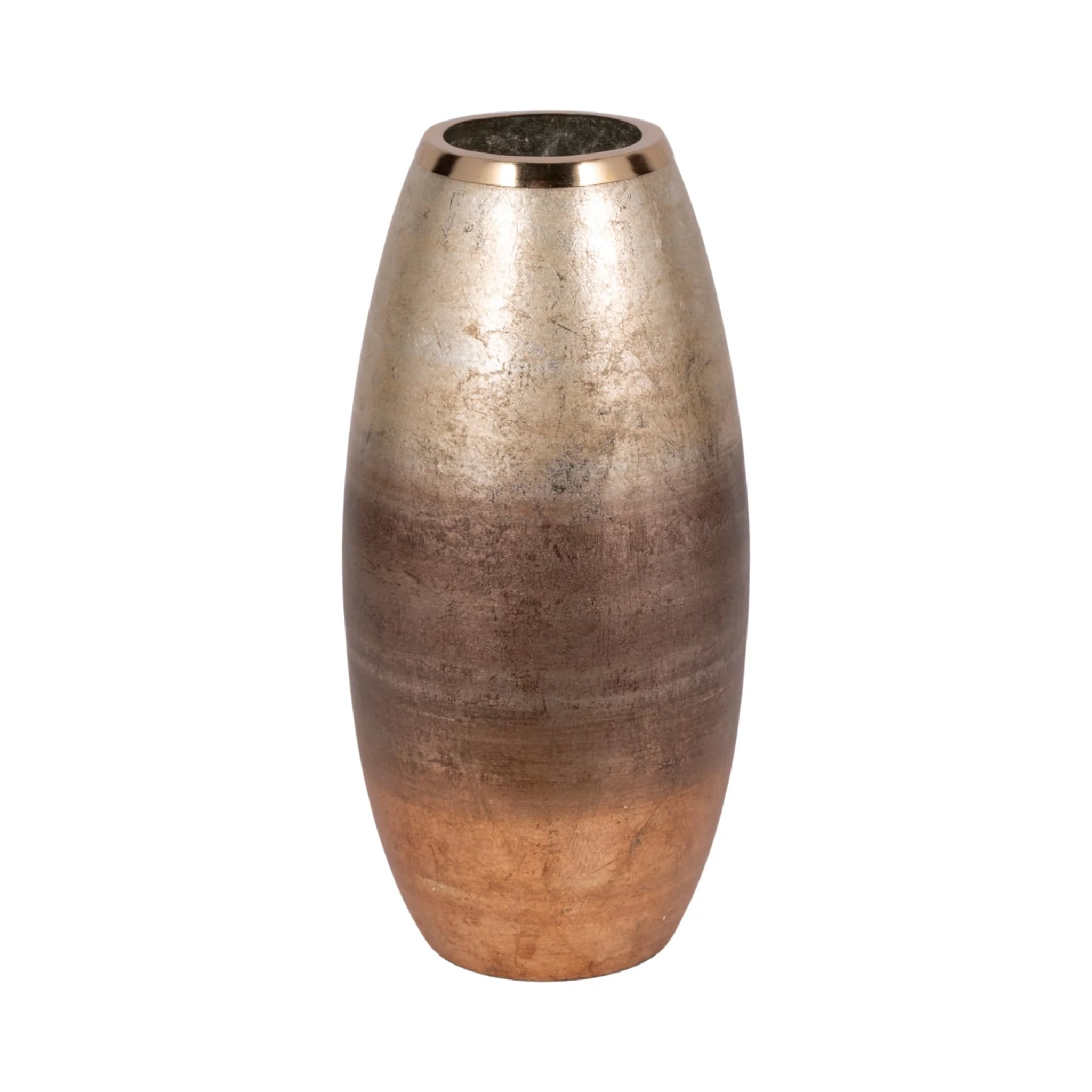 17" Curved Glass Vase Metallic Ombre Finish, Multi - Image 3