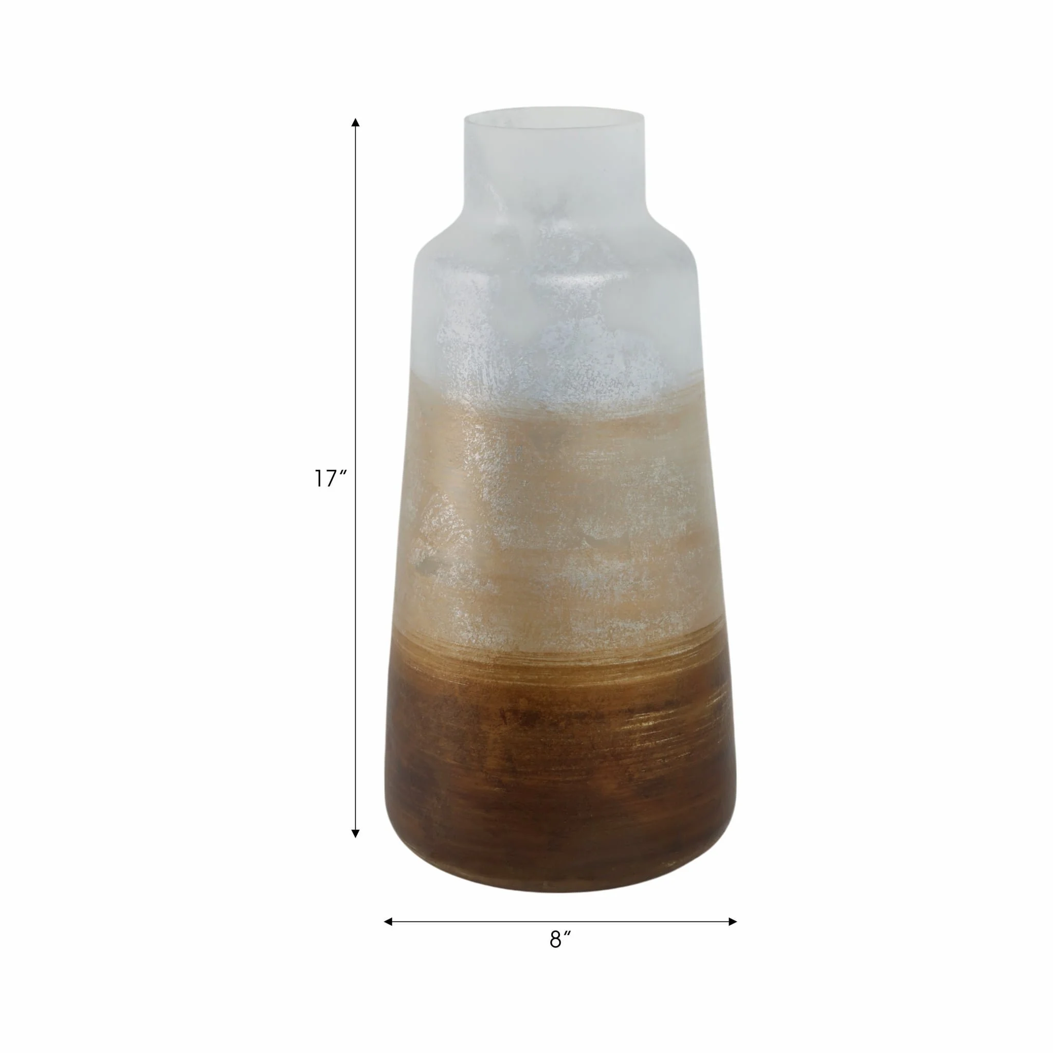 17" Gold Ombre Glass Vase, White/gold - Image 8