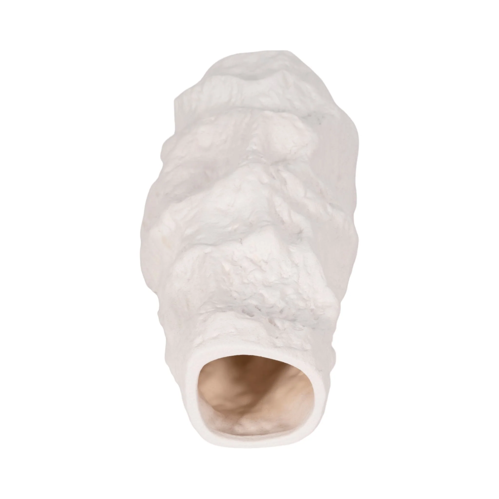 17" Jagged Textured Vase, White - Image 6