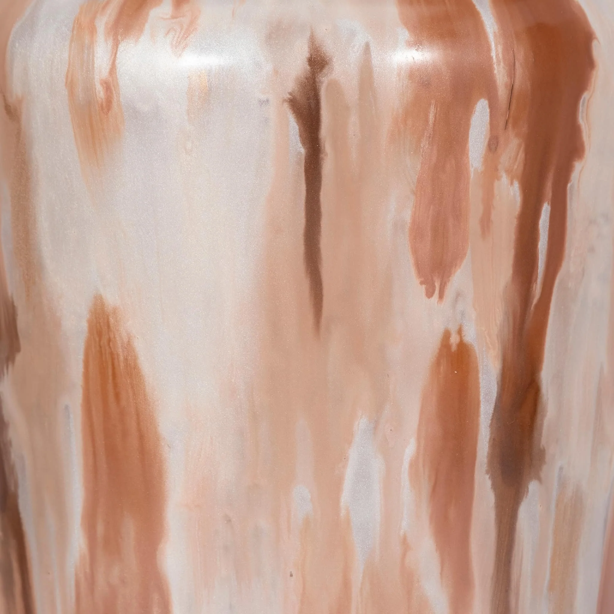 17" Nude Drip Finish Glass Floor Vase, Tan Multi - Image 4