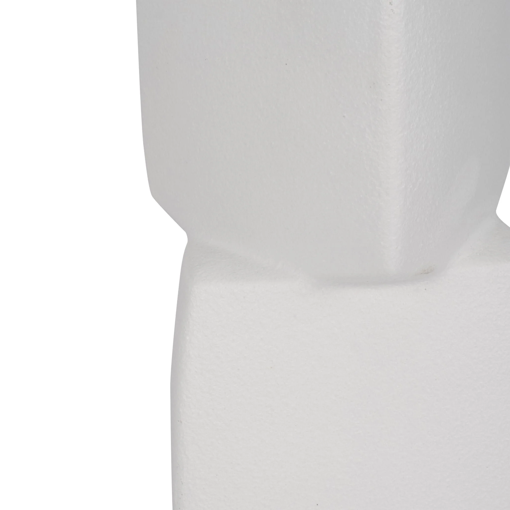 17" Stacked Triangle Rough Vase,ivory - Image 5