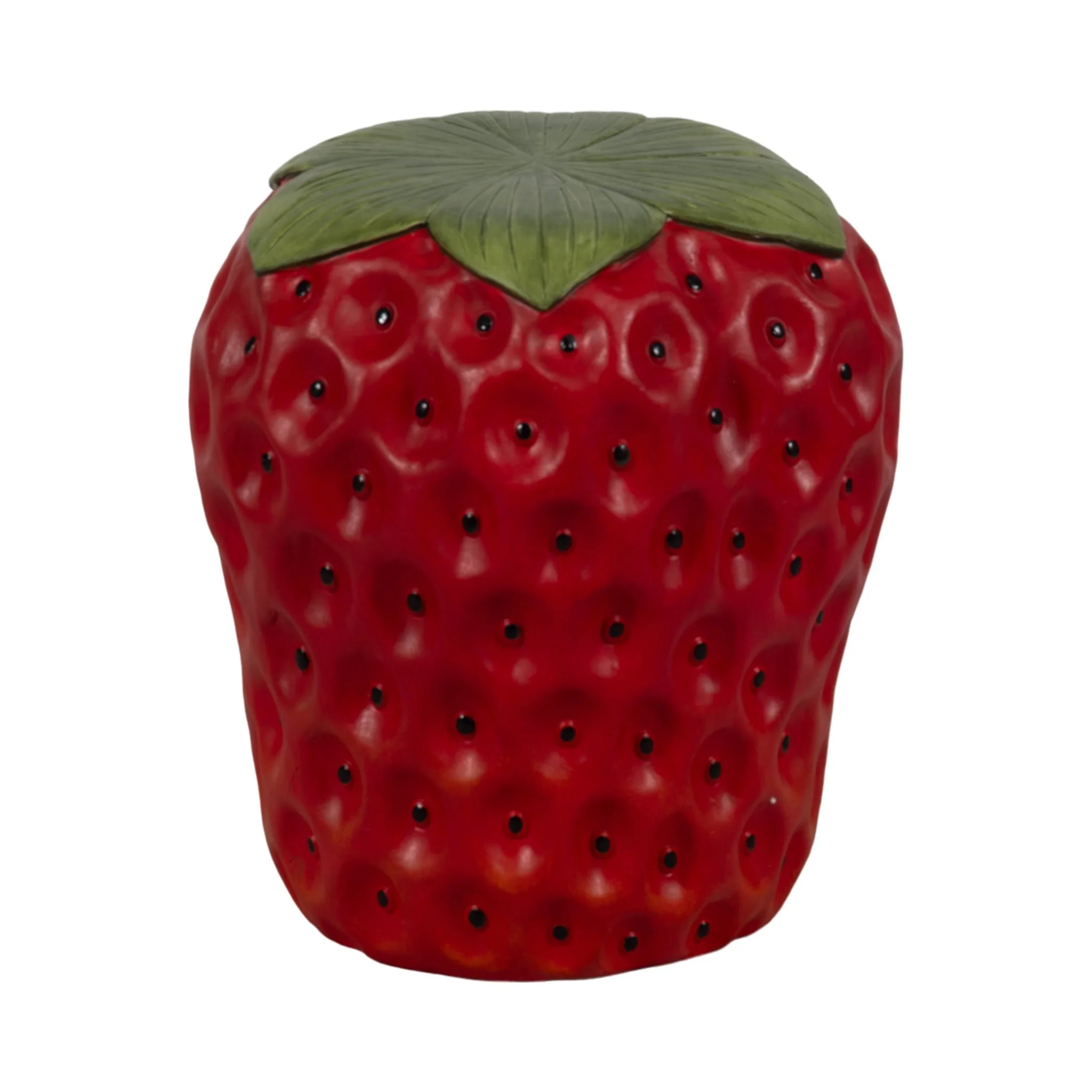 17" Strawberry Garden Stool, Red - Image 2