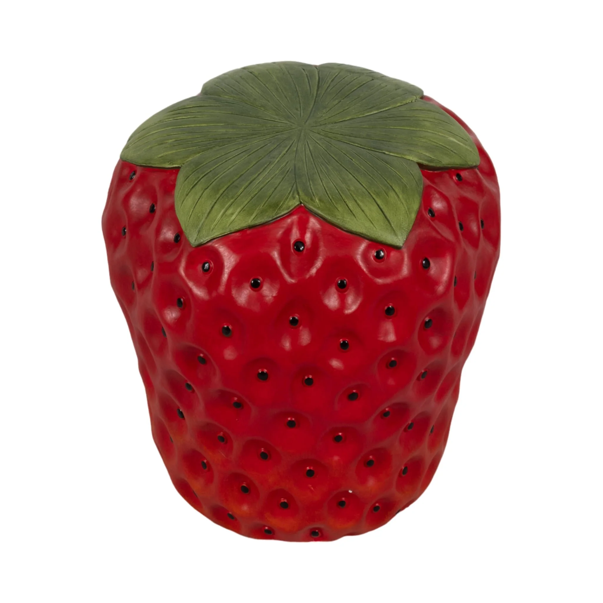 17" Strawberry Garden Stool, Red - Image 3