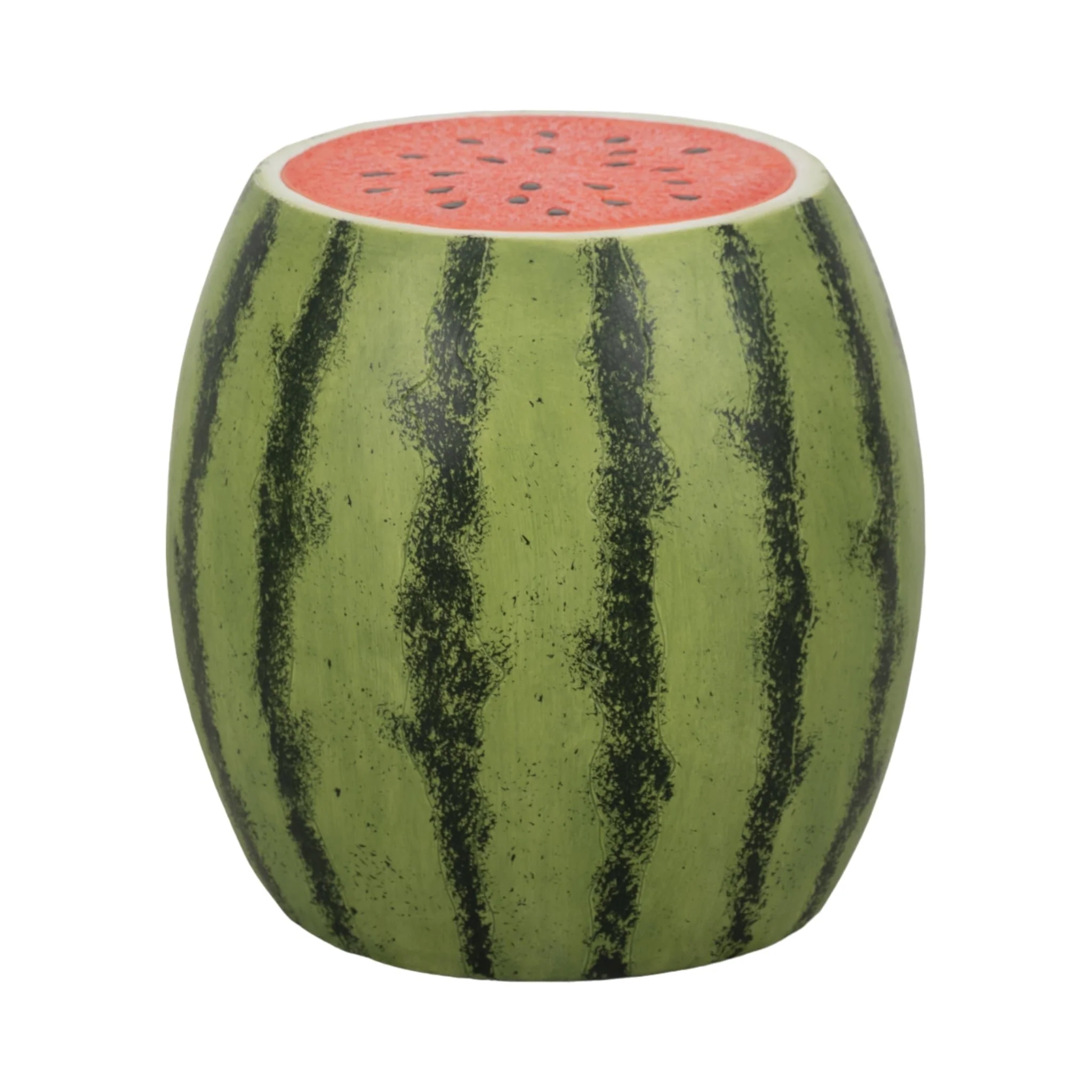 17" Watermelon Garden Stool, Green/pink - Image 2