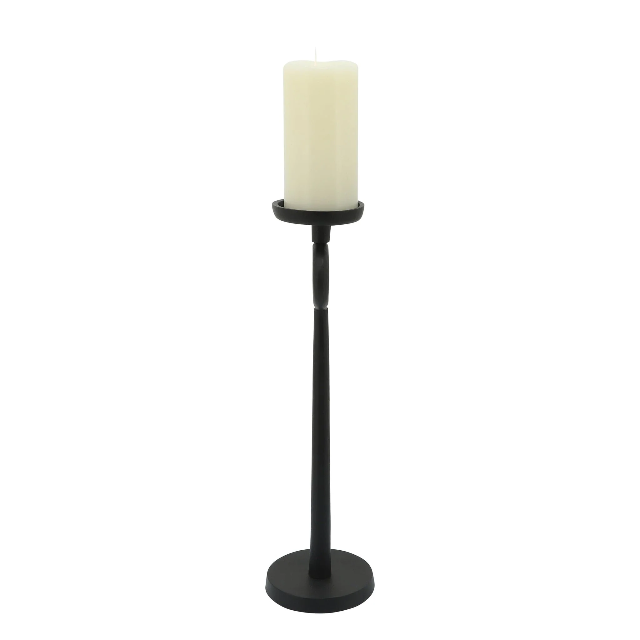 17"h Metal Candle Holder, Black - Image 3