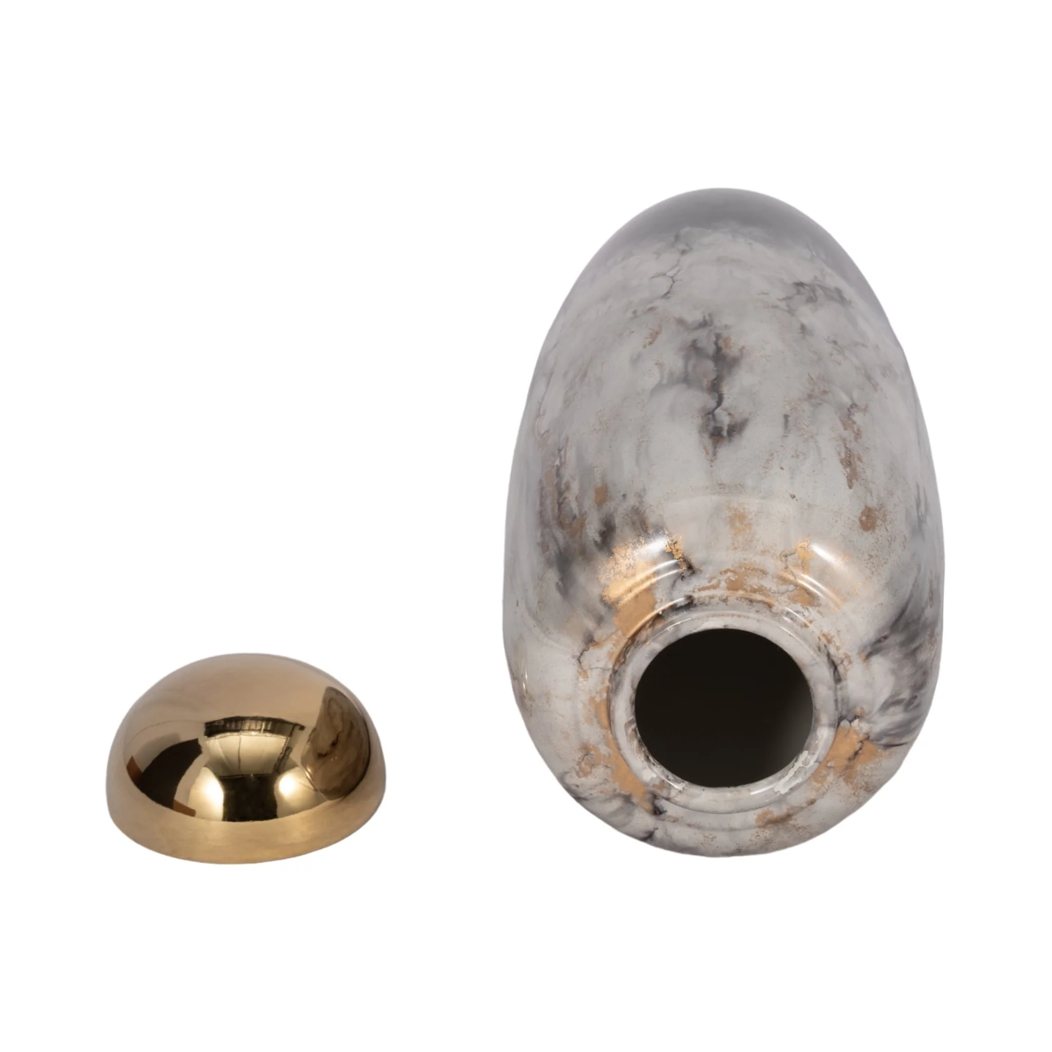 17"h Urn W/ Gold Lid, Multi - Image 6