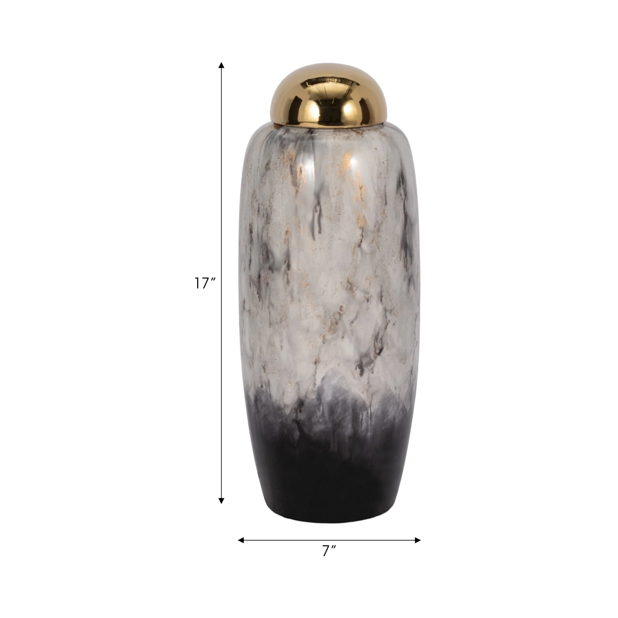 17"h Urn W/ Gold Lid, Multi - Image 9