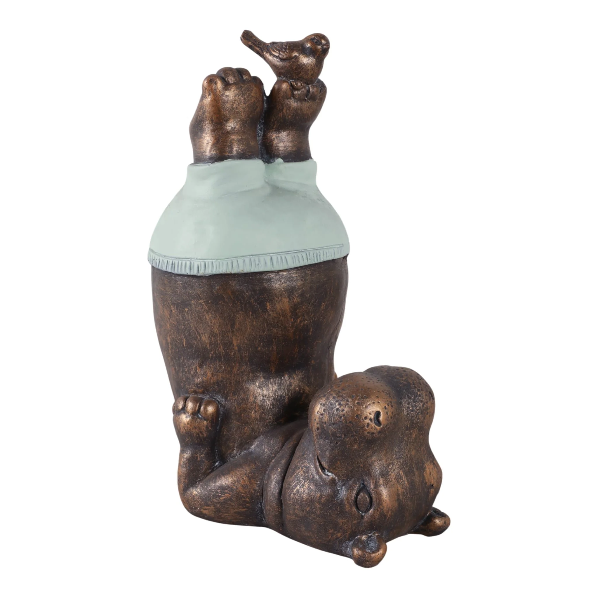 17x12" Feet In The Air Hippo, Bronze - Image 2
