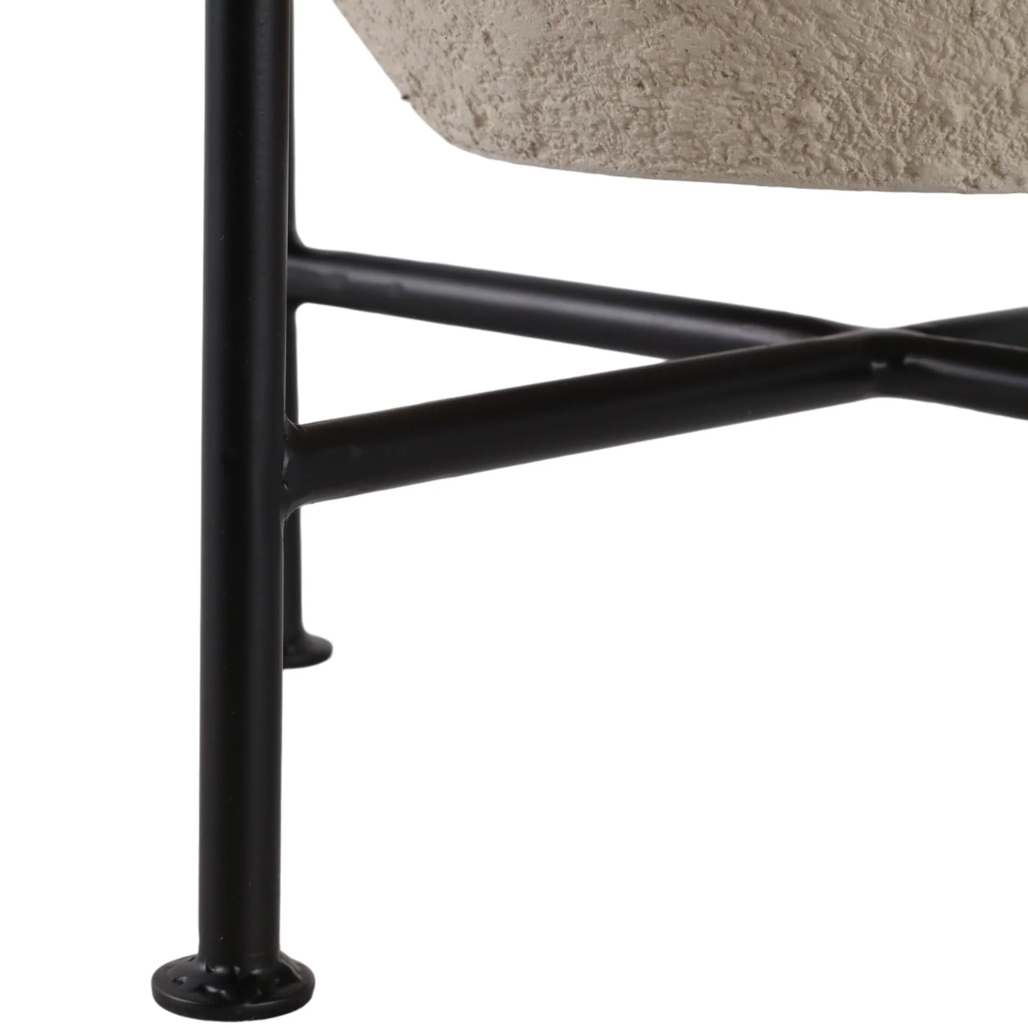 17x13" Terracotta Pot In Metal Stand, Ivory/ Black - Image 5