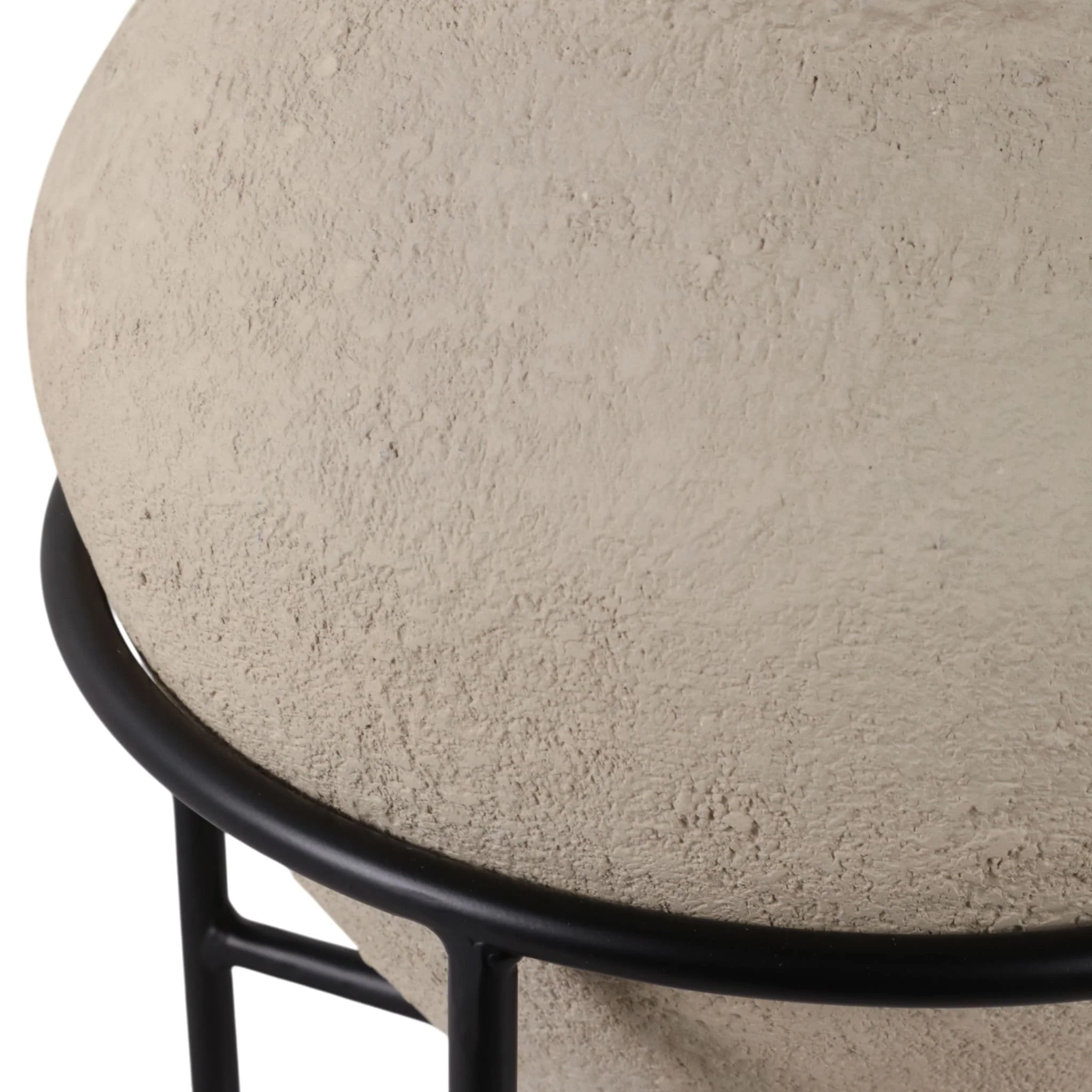 17x13" Terracotta Pot In Metal Stand, Ivory/ Black - Image 6