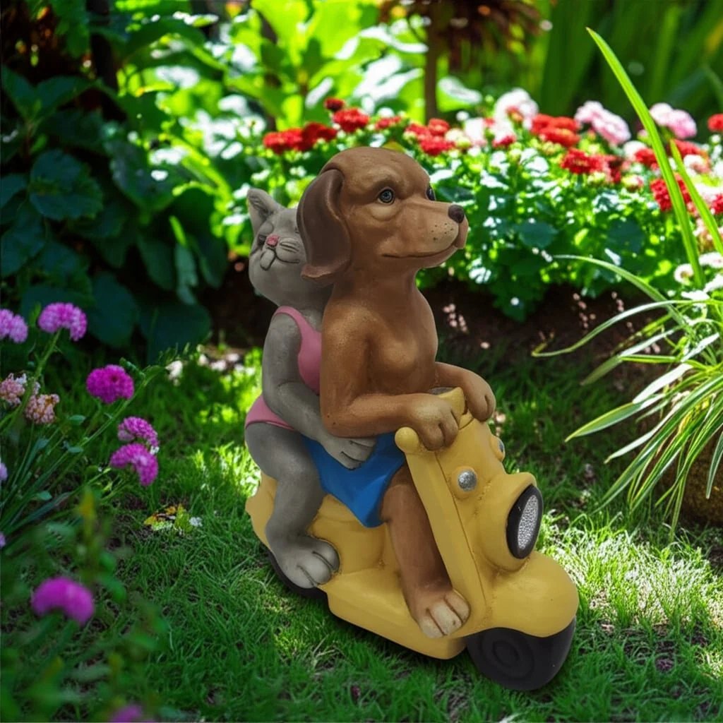 17x14" Dog & Cat On Solar Scooter, Multi - Image 11