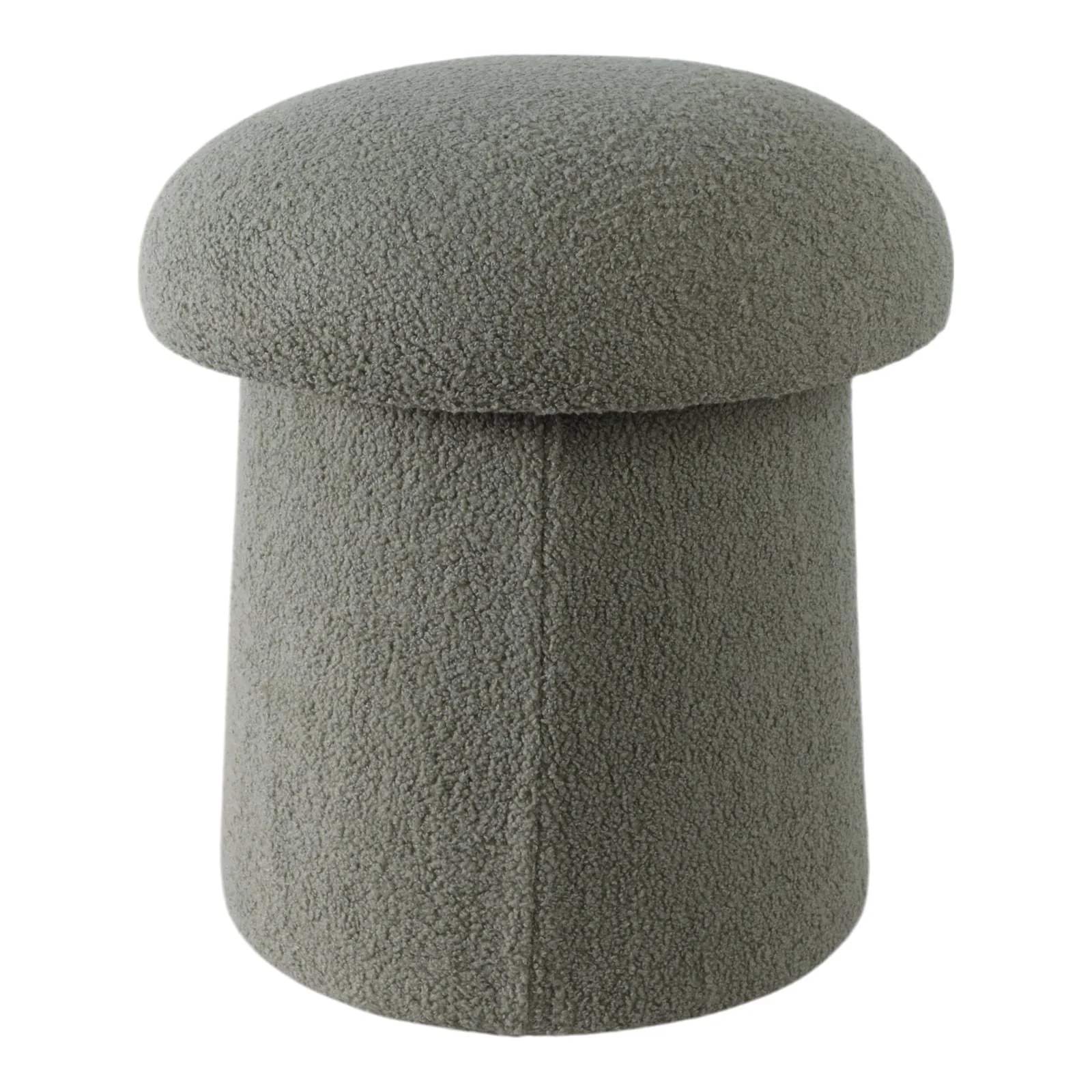 17x17" Mushroom Boucle Ottoman, Green - Image 3