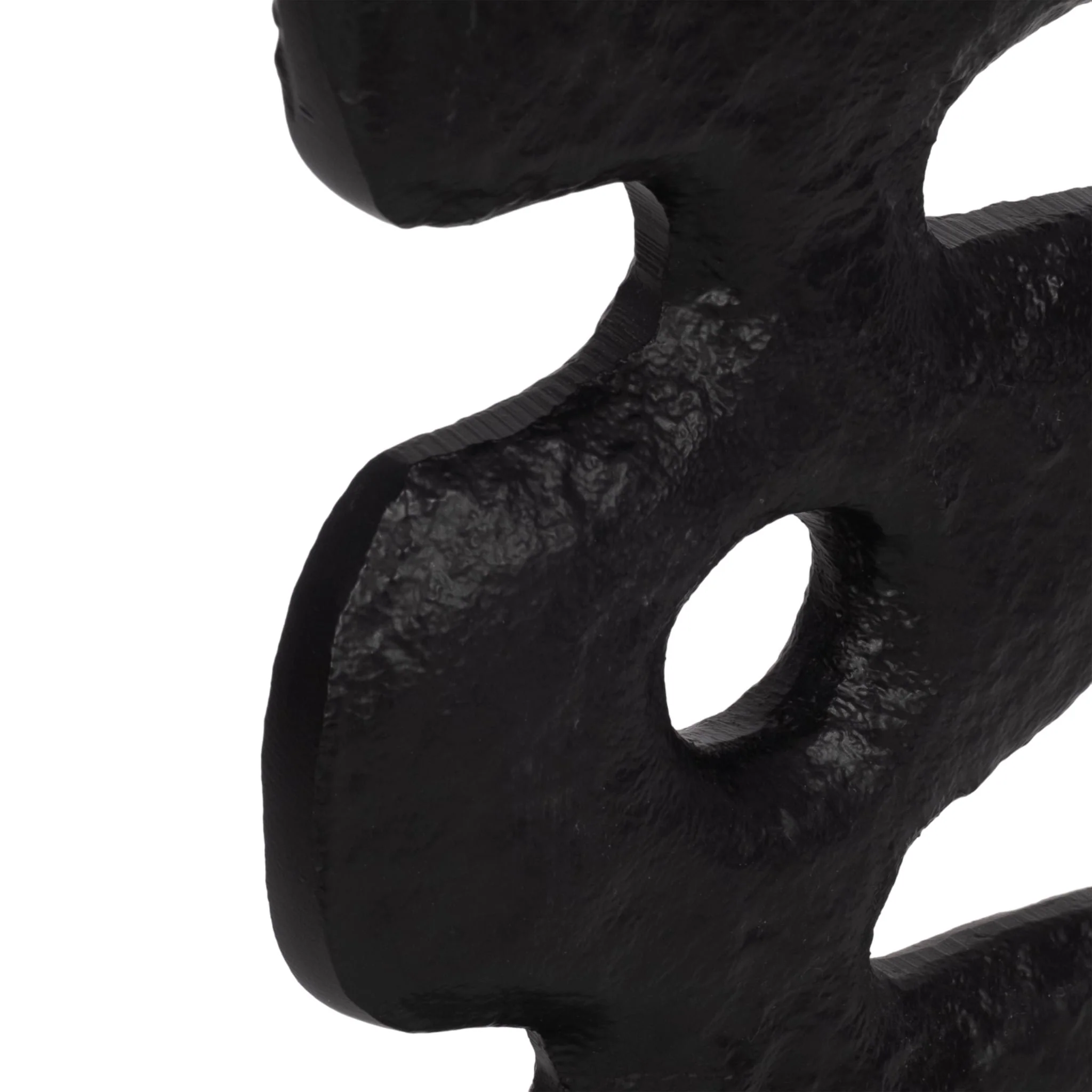 18" Abstract Totem Sculpture  Marble Base, Black/w - Image 4