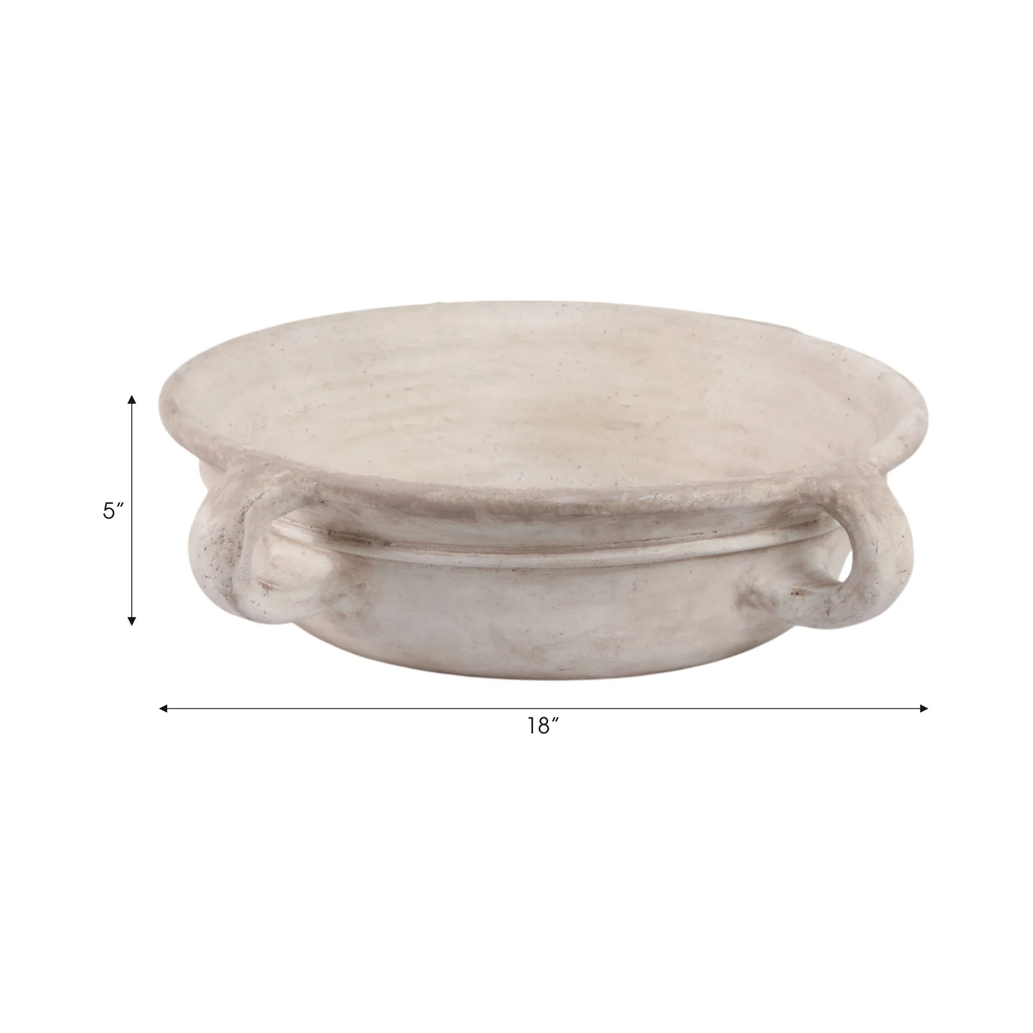 18" Bowl With Handles, Antique White - Image 8
