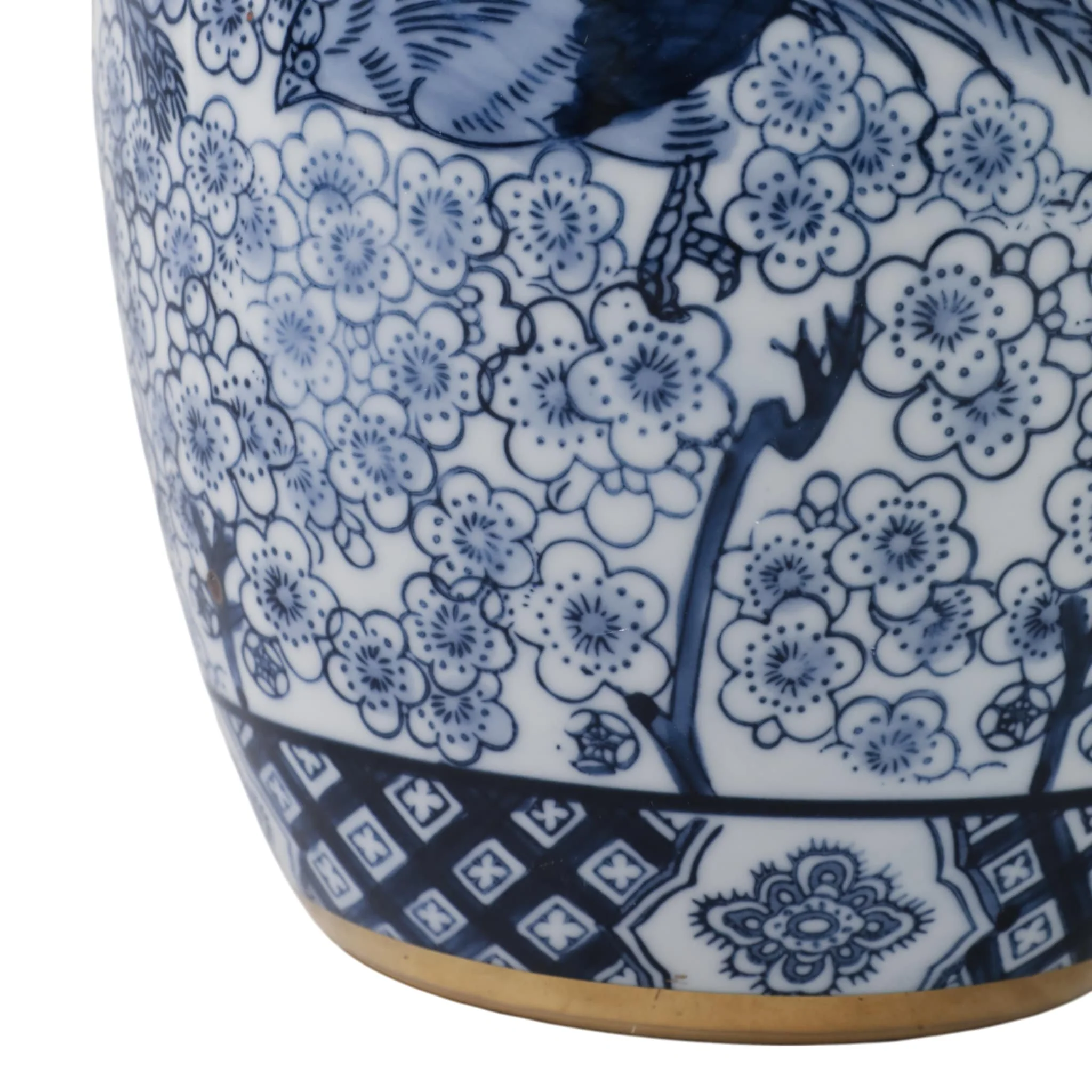 18" Chinoiserie Table Lamp Gold Trim, White/blue - Image 5