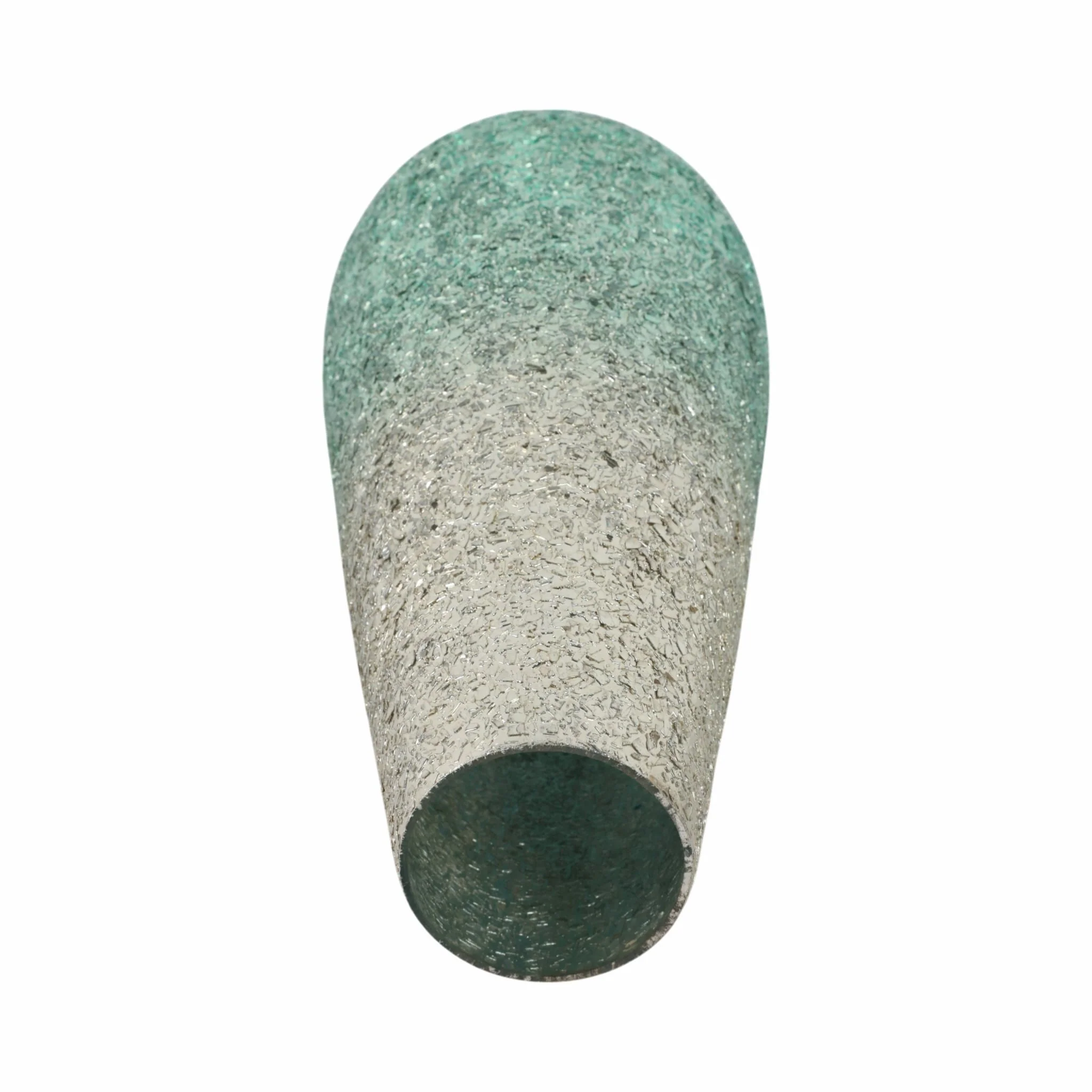 18" Crackled Vase, Green Ombre - Image 6