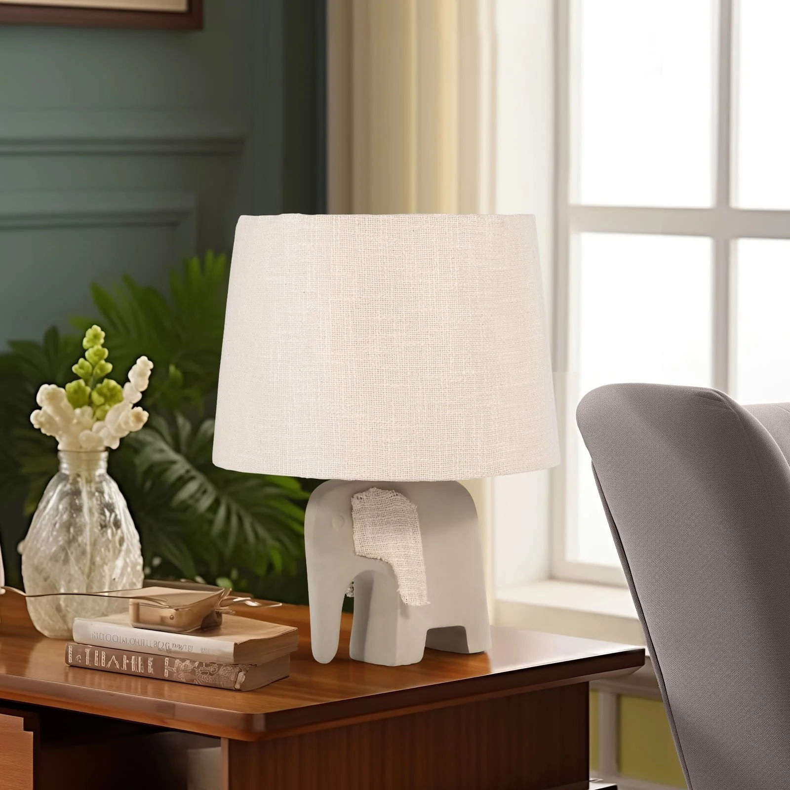 18" Ecomix Elephant Lamp, Beige - Image 11