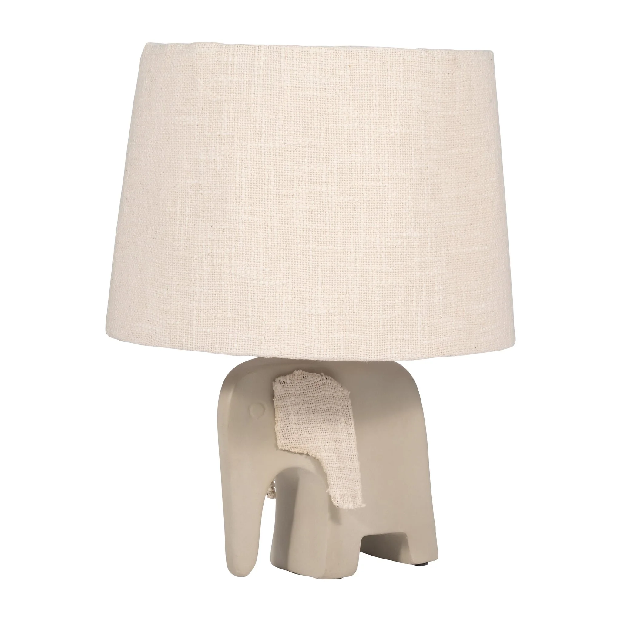 18" Ecomix Elephant Lamp, Beige - Image 3