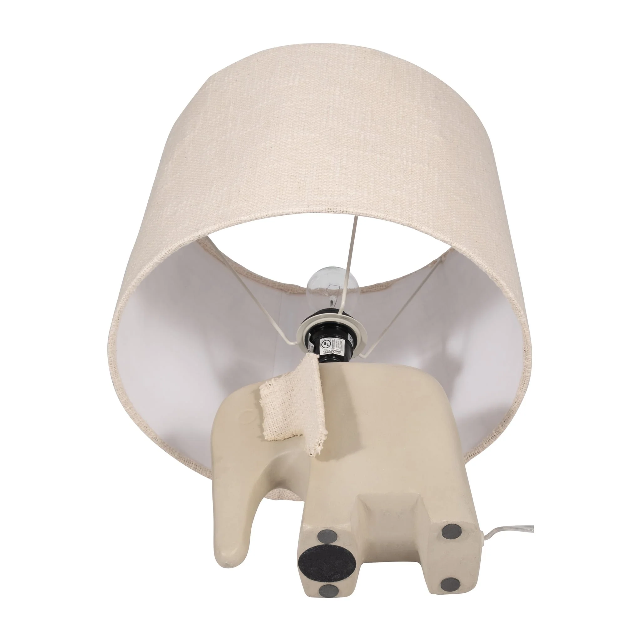18" Ecomix Elephant Lamp, Beige - Image 8