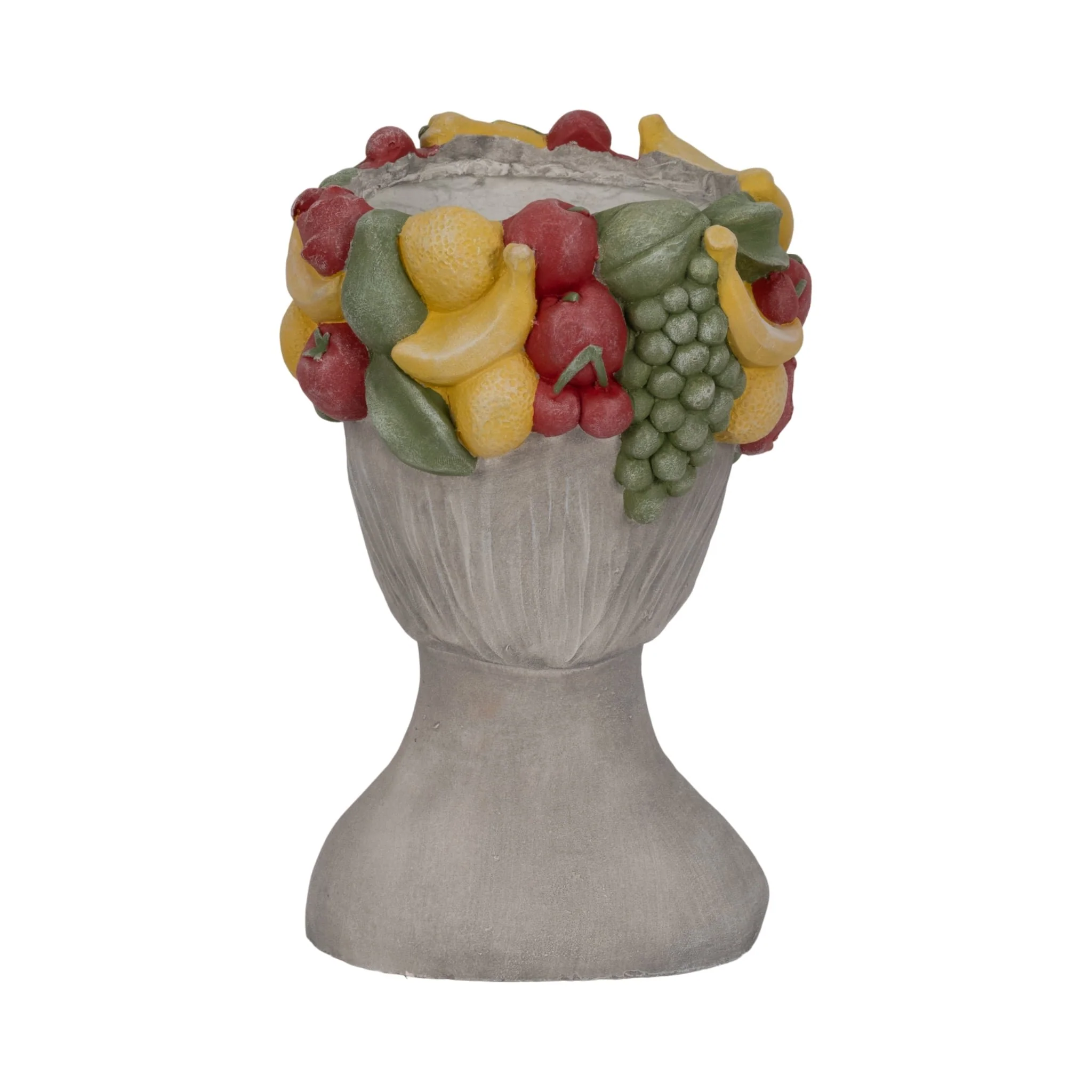18" Lady With Fruit Planter, Grey/multi - Image 4