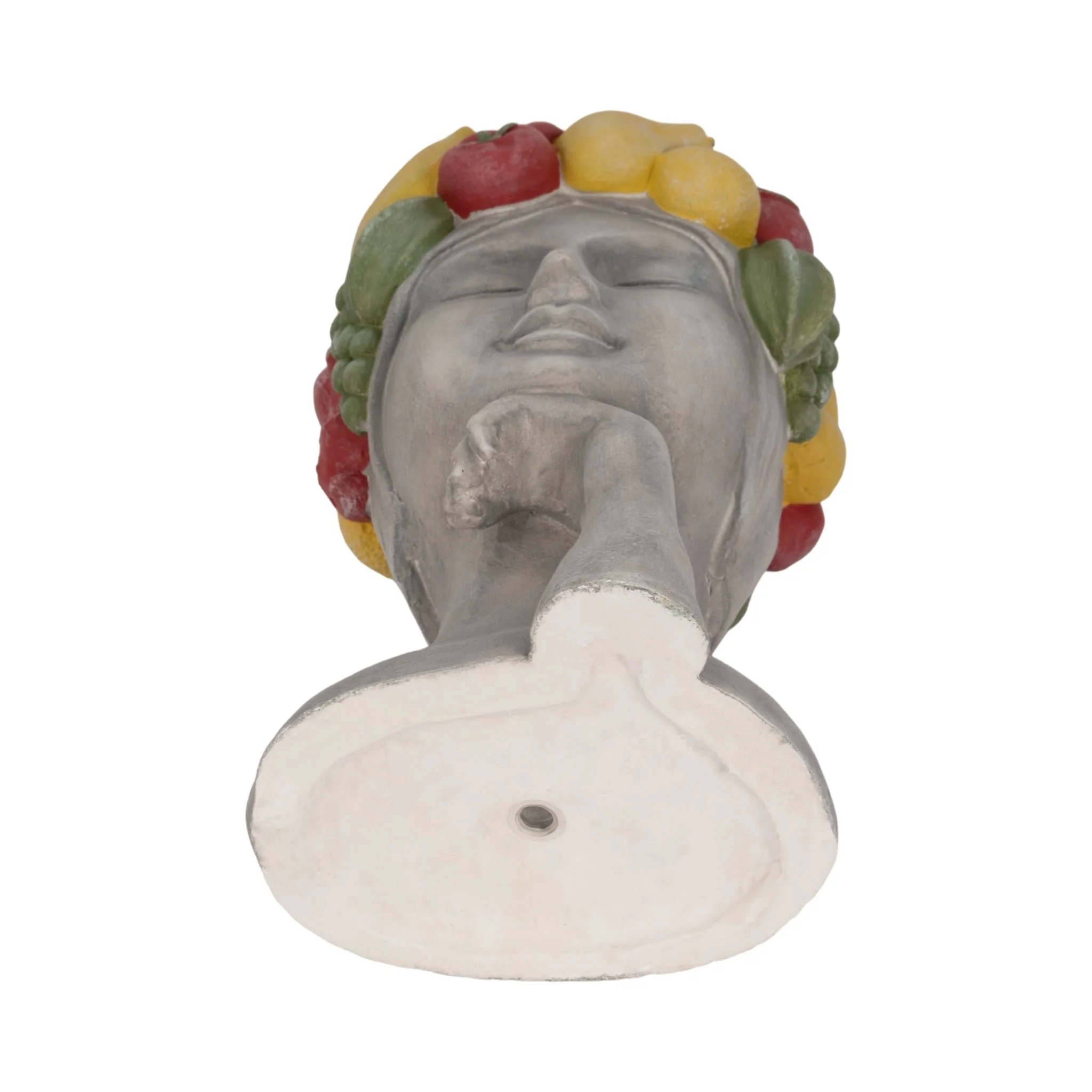 18" Lady With Fruit Planter, Grey/multi - Image 7