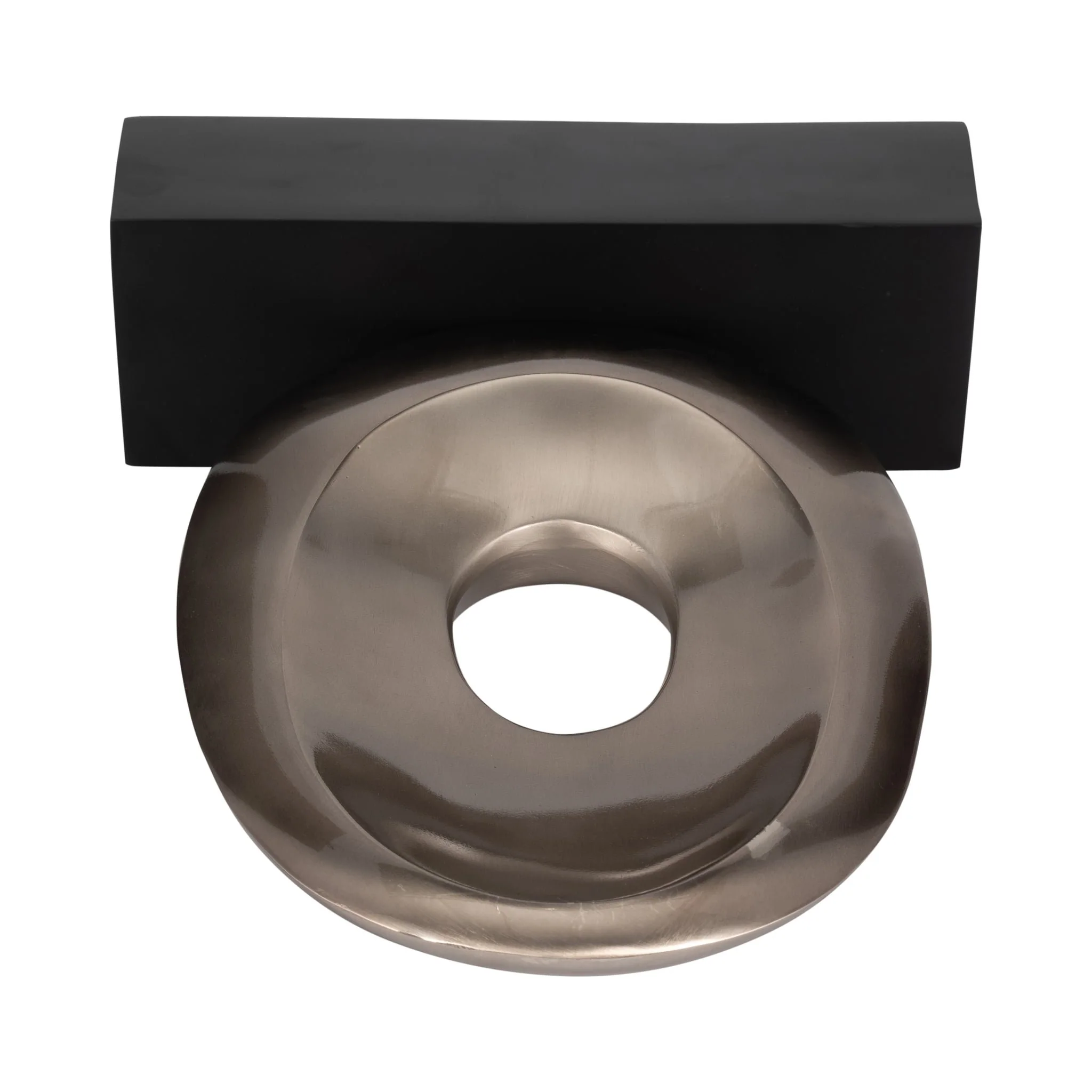18", Metal Oval Sculpture,slvr/blk - Image 6