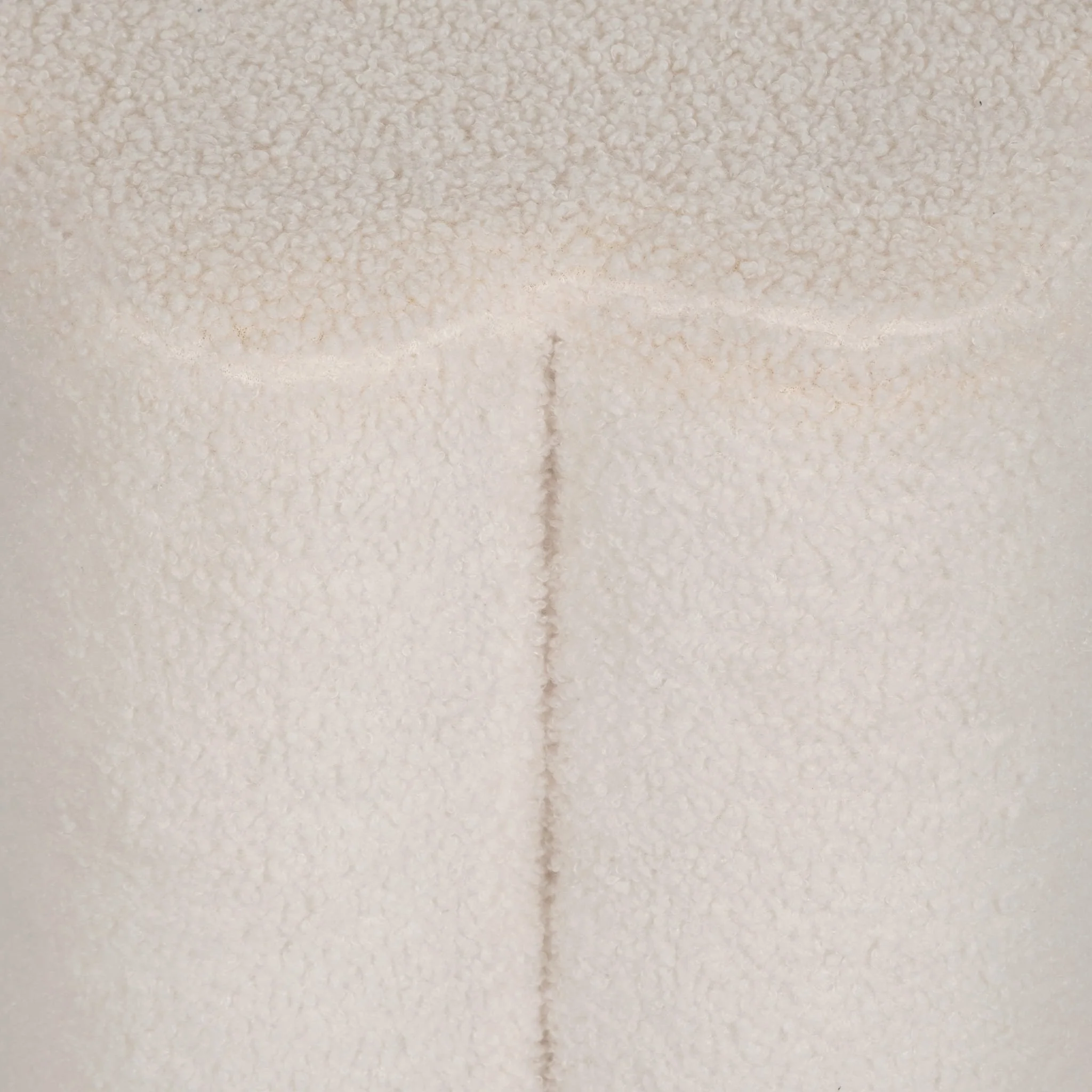 18" Petal Shaped Boucle Ottoman, White - Image 4